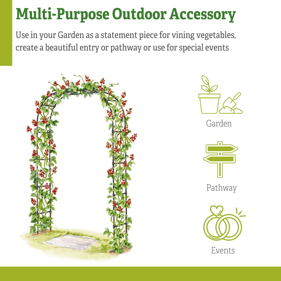 Sturdy Titan Arch Arbor Garden Trellis for Climbing Plants, Vines & Flowers - 96