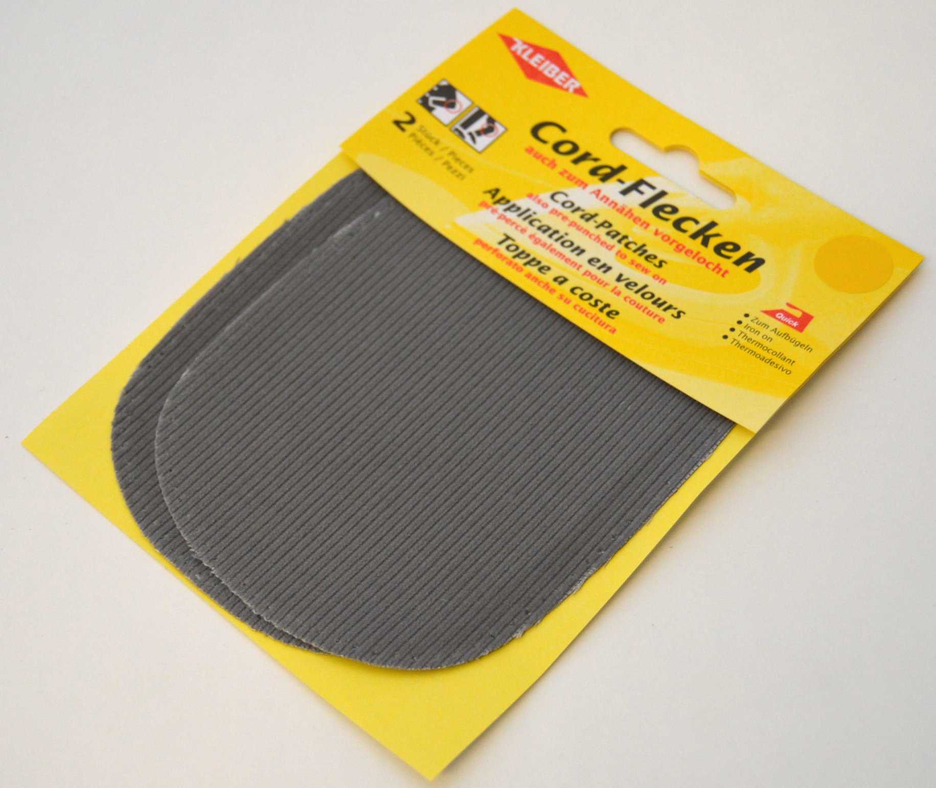 Premium Iron-on or Sew-on Elbow & Knee Patches (Grey, 2-Pack) - Durable Fabric Reinforcement for Kids' Clothes, Workwear & DIY Crafts