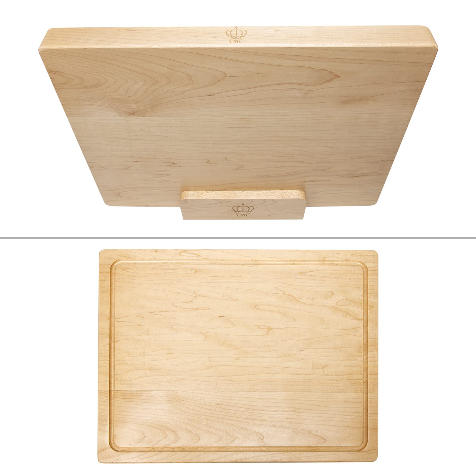 Premium Large Maple Wood Cutting Board - Reversible Thick Butcher Block with Handles & Juice Groove - Multipurpose Kitchen Chopping Board for Meat, Vegetables & Fruits - Perfect for Home Cooking, BBQ & Entertaining