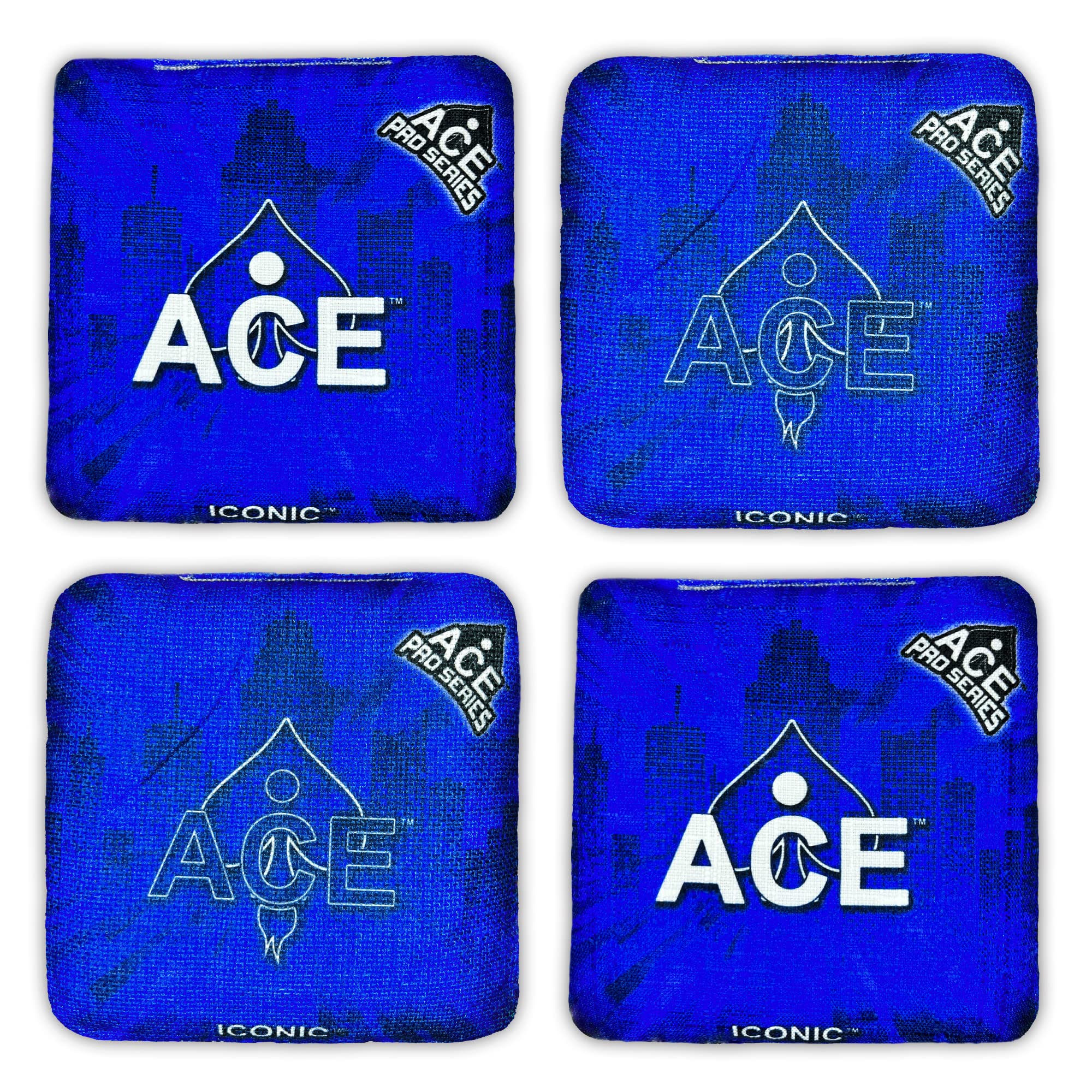 ACE Pro Cornhole Bags Set of 4 - Dual Sided All-Weather Slick Stick Bags with PRO Kit | Includes Optional Break-In Service & Carrying Case | Perfect for Backyard Parties, Tailgating, and Outdoor Games