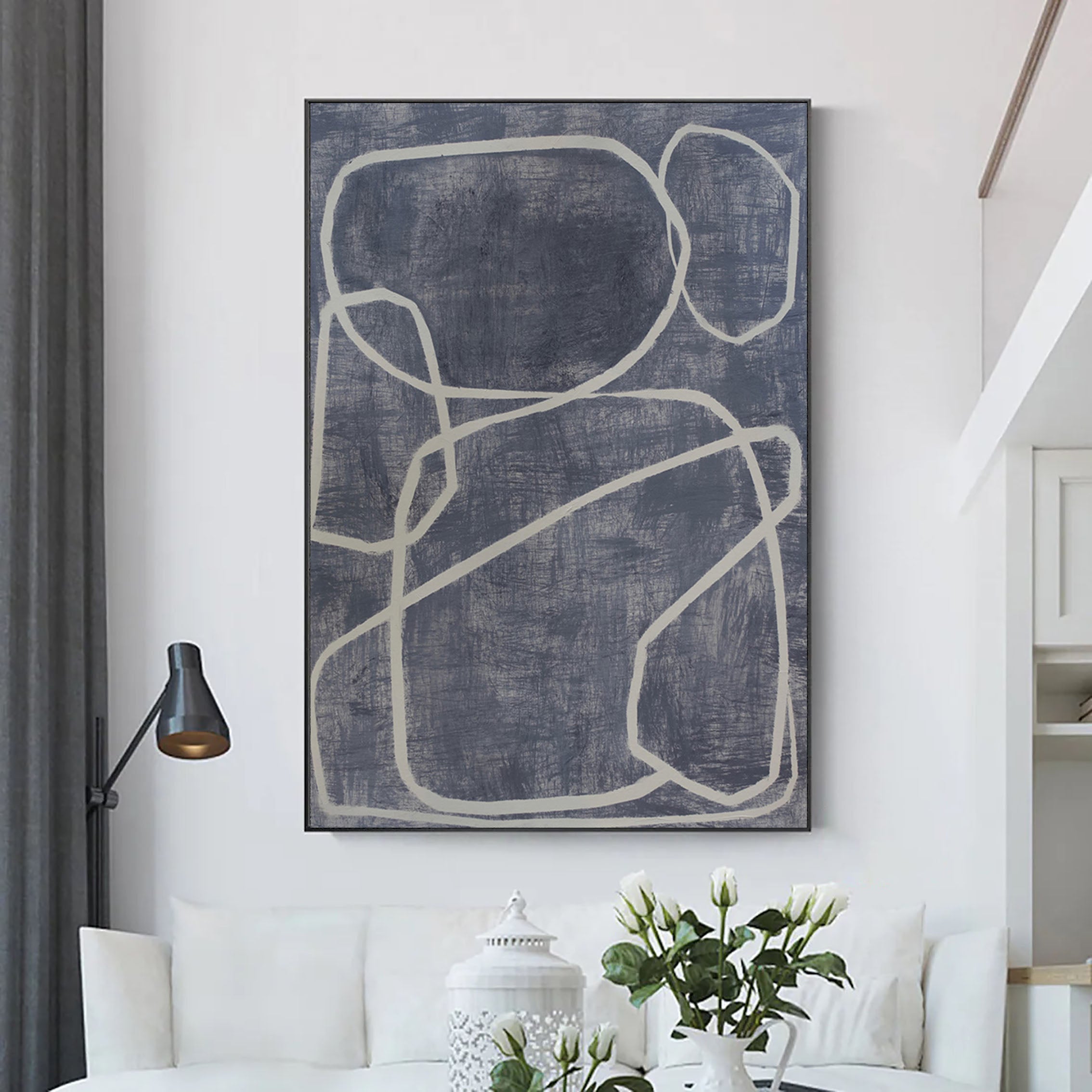 Abstract Tranquility Wall Art #WS089 - Custom Size Canvas Painting for Living Room, Bedroom & Office Decor