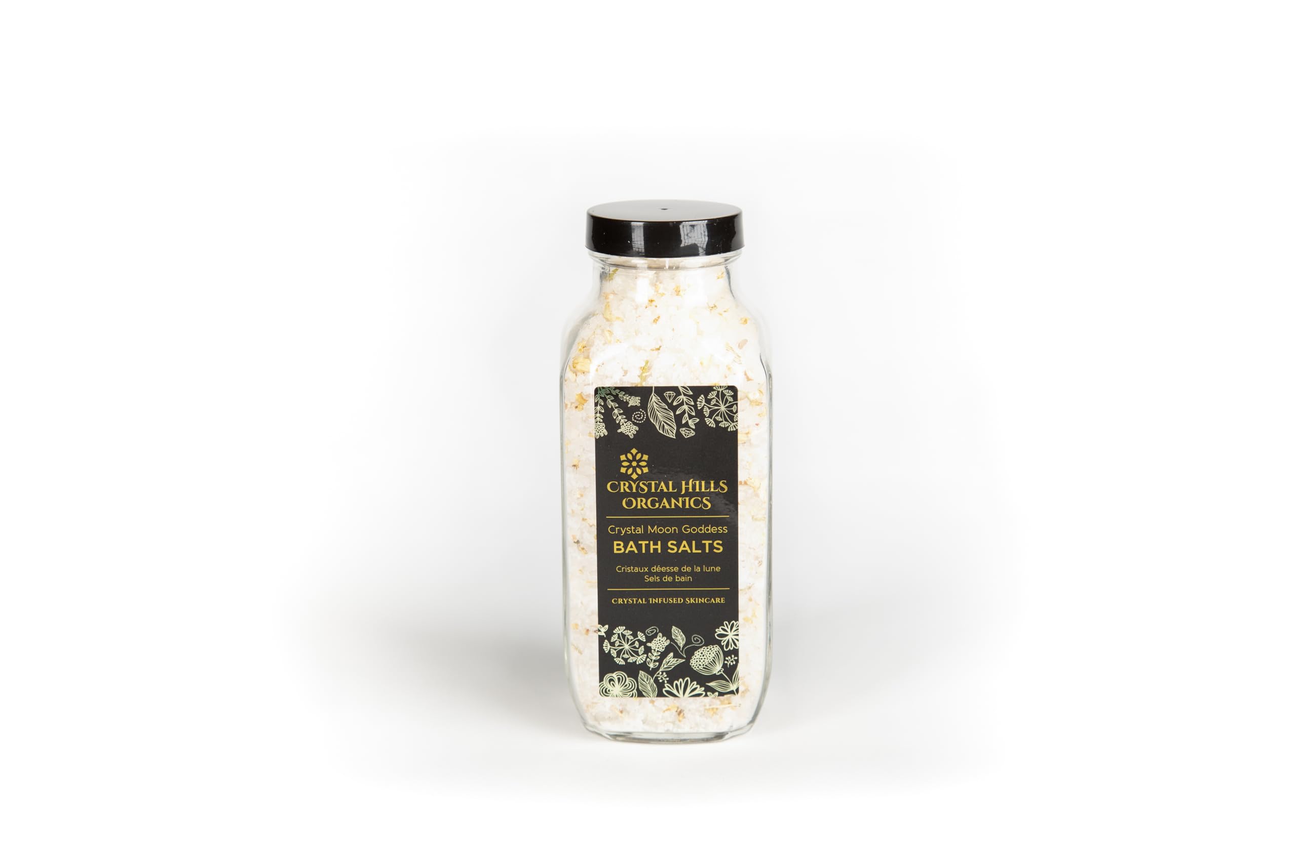 Organic Bath Salts with Quartz Crystals - Moon Goddess Relaxation - 17oz for Spa & Self-Care