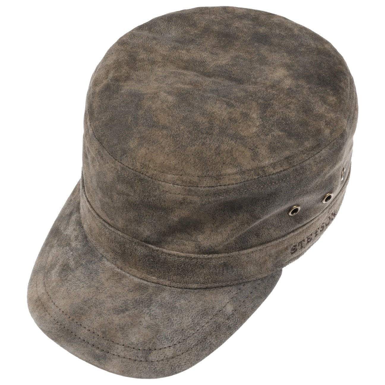 Stetson Raymore Pigskin Army Cap for Men - Durable Leather Military Style Hat | Perfect for Outdoor Adventures, Casual Wear & Military Enthusiasts