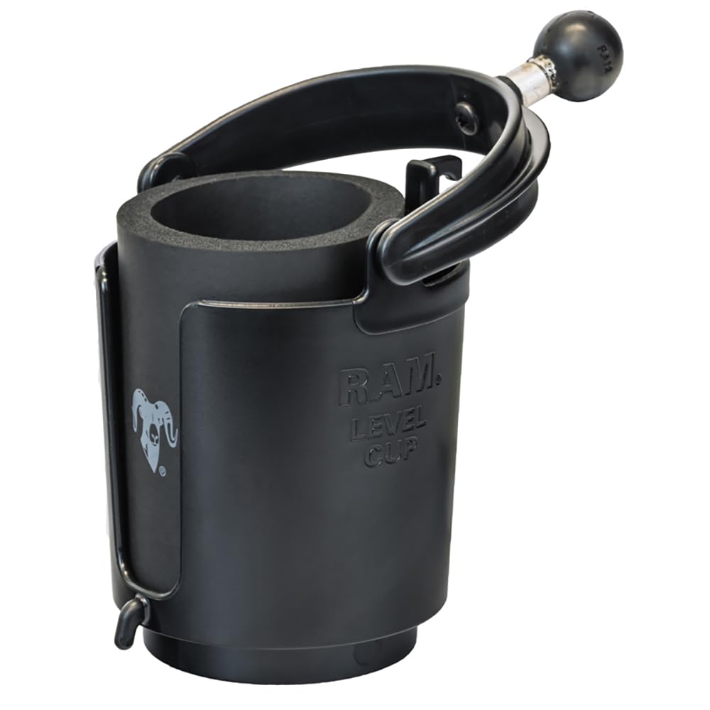 RAM Mounts RAM-B-132BU 16oz Level Cup Drink Holder with B Size 1 Ball - Perfect for Car, Boat, and Outdoor Adventures
