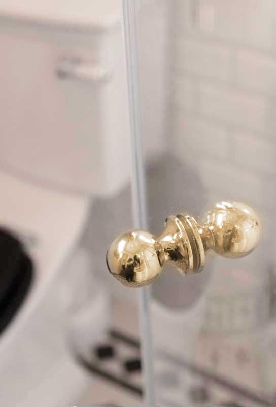 Brass Double Knob Shower Wall Handle - Durable Bathroom Accessory for Modern & Traditional Showers