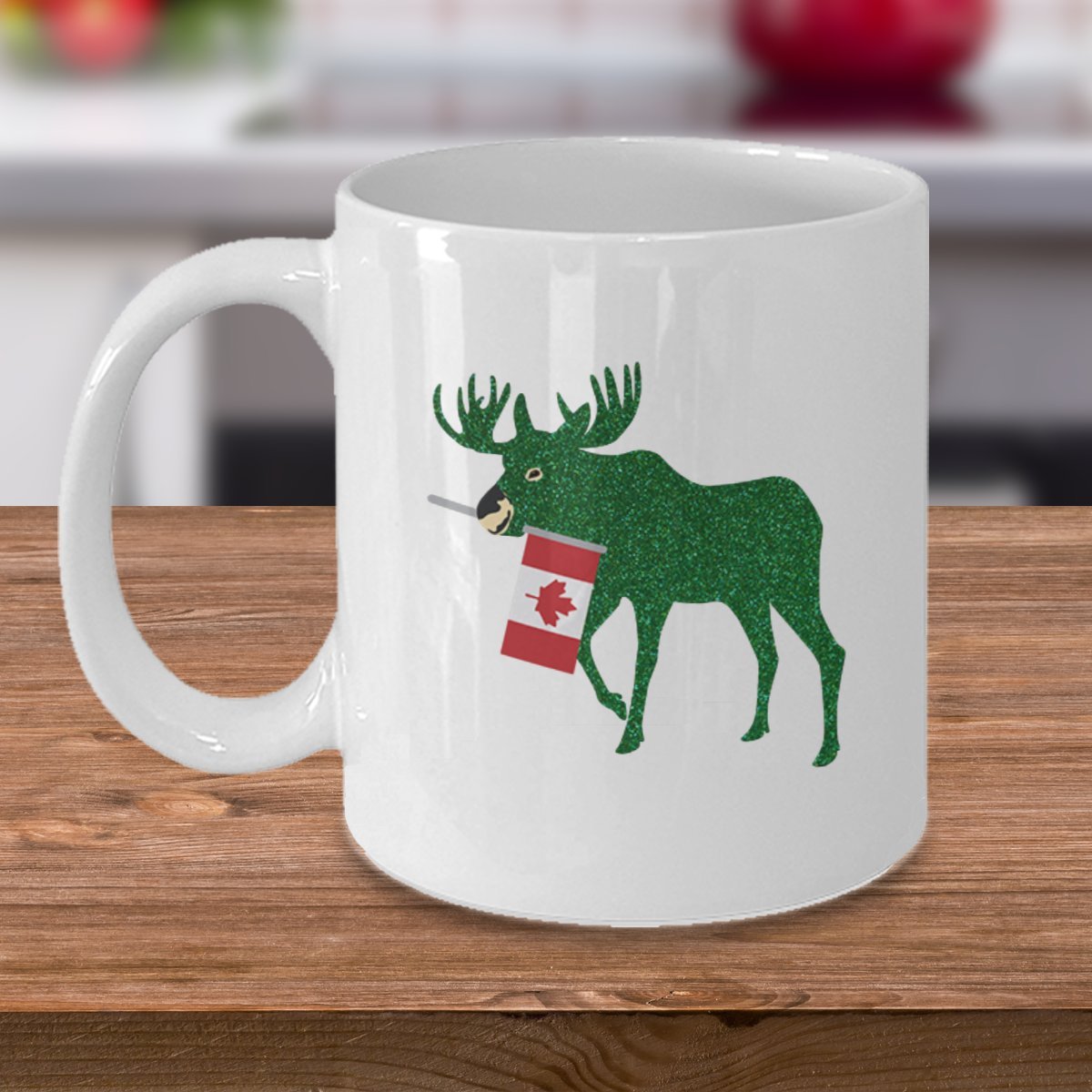 Festive Christmas Reindeer Coffee Mug - 11oz Ceramic Cup with Moose Design - Perfect Holiday Gift for Coffee Lovers & Office Use