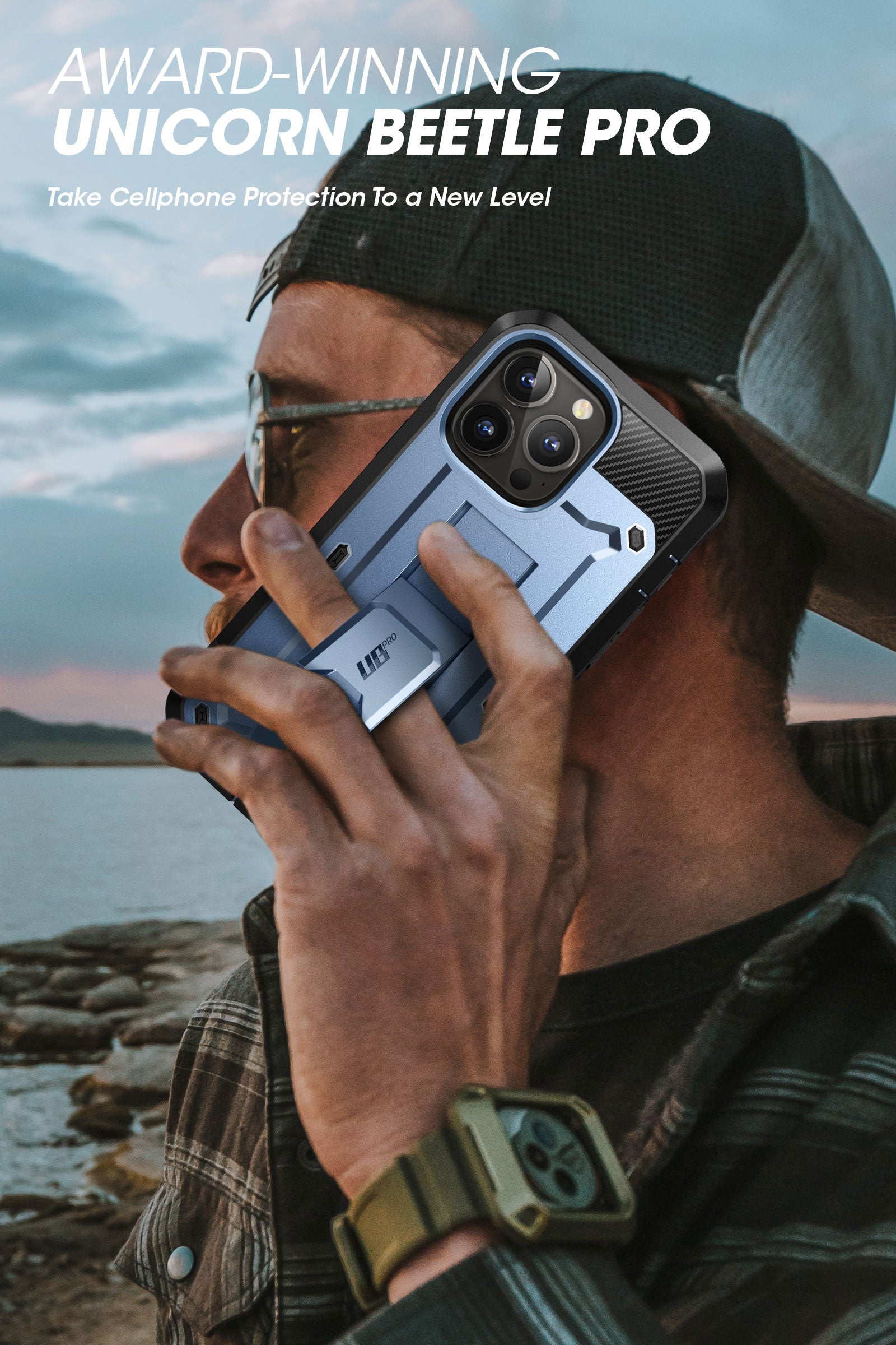 iPhone 14 Pro Max 6.7 Inch Unicorn Beetle PRO Rugged Case - Shockproof & Drop Protection - Metallic Blue - Perfect for Outdoor Adventures & Extreme Sports