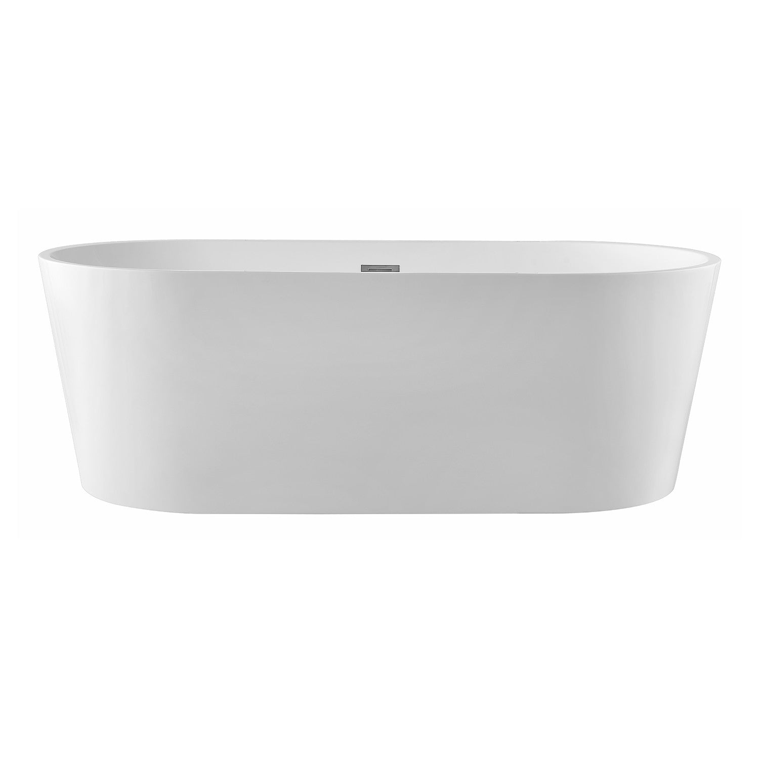 Aqua Eden 59-Inch Freestanding Acrylic Oval Bathtub - Double Ended Soaking Tub with Drain, Glossy White Finish | Perfect for Master Bathroom, Spa Retreat & Luxury Home Renovation