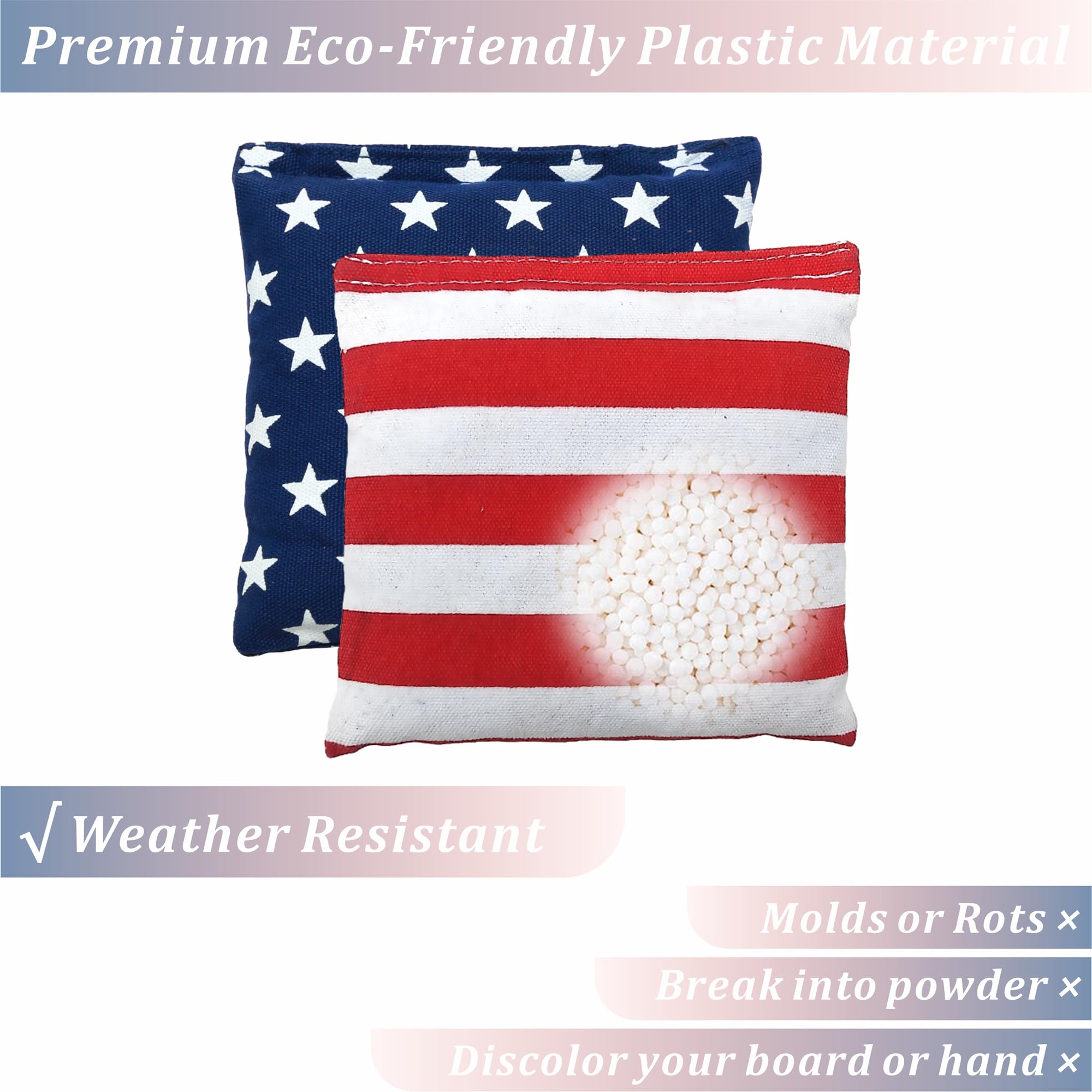 Professional Regulation Cornhole Bags Set of 8 - Weather Resistant Bean Bags for Corn Hole Game - Perfect for Backyard Parties, Tailgating & Outdoor Family Fun