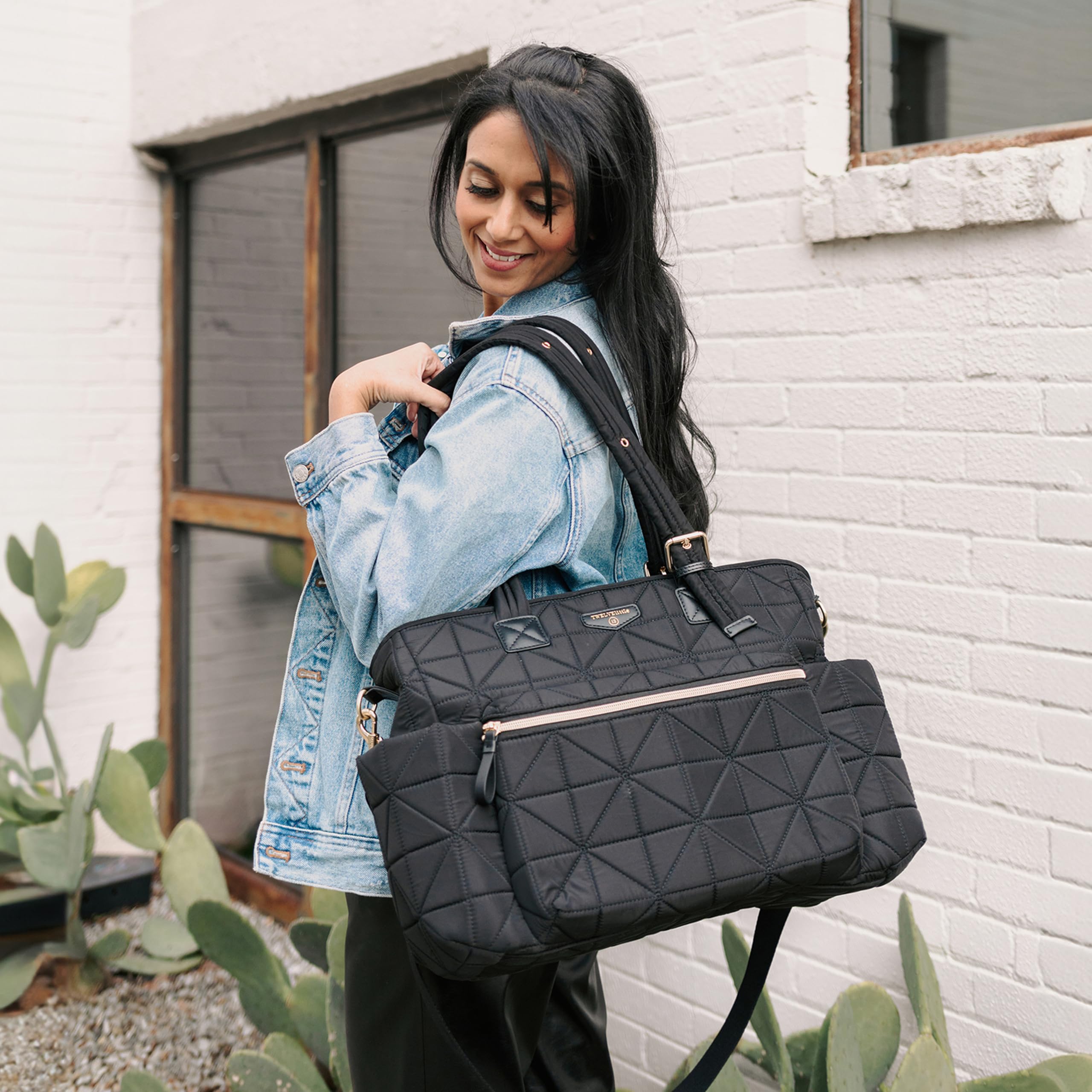TWELVElittle Carry Love Tote Baby Diaper Bag 3.0 with Changing Pad & Stroller Clips - Large Waterproof Parent Companion Bag for Moms & Dads | Perfect for Travel, Shopping & Daily Outings with Baby