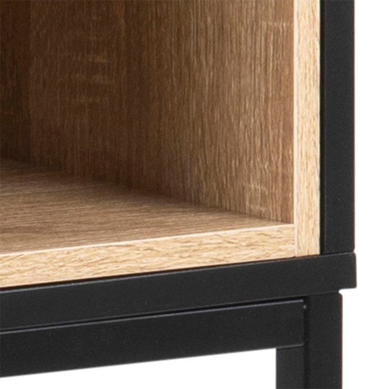 BATLEY 91.5cm Study Desk Console Table - Black & Natural Finish for Home Office, Bedroom, or Dorm Room Workspace