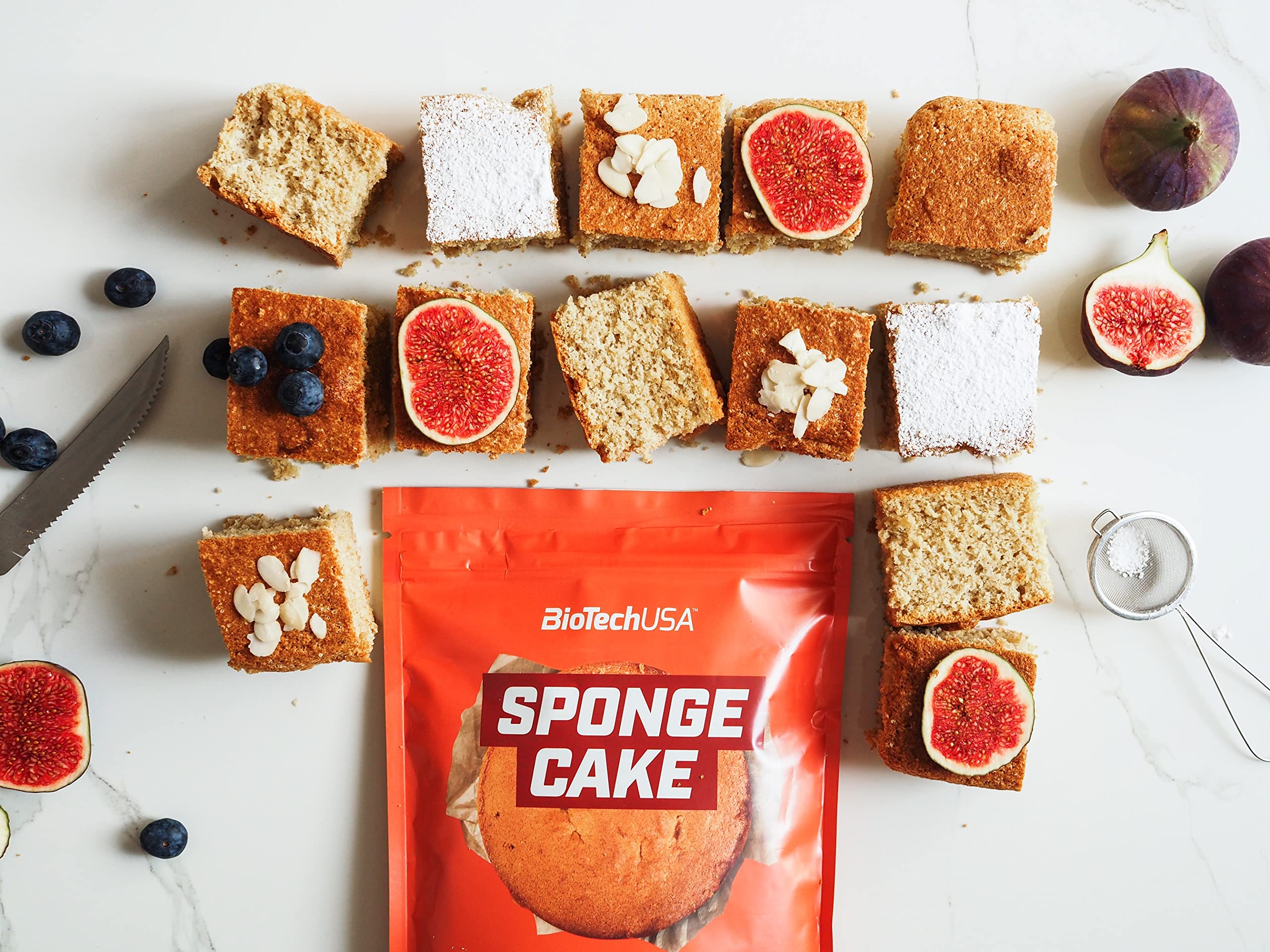 BioTechUSA Sponge Cake Baking Mix 600g - Easy Homemade Cake Mix for Delicious Desserts | Perfect for Birthdays, Parties & Family Gatherings