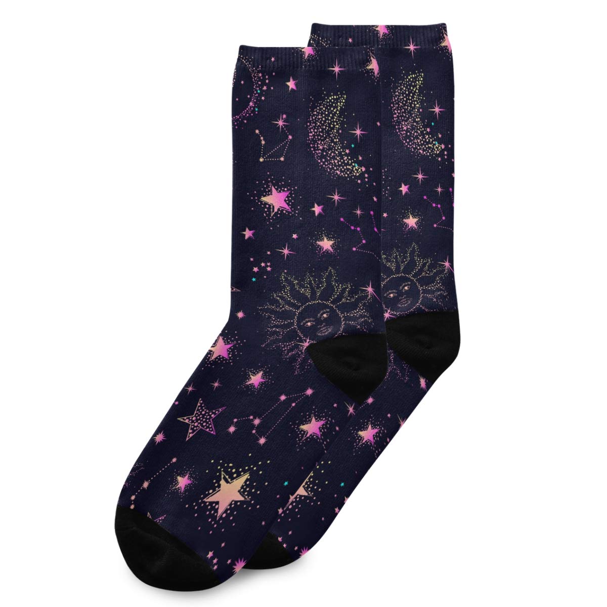 ALAZA Unisex Casual Crew Socks - Galaxy Space Constellation Star Print Novelty Socks for Women & Men | Comfortable Everyday Wear, Gift Idea for Astronomy Lovers