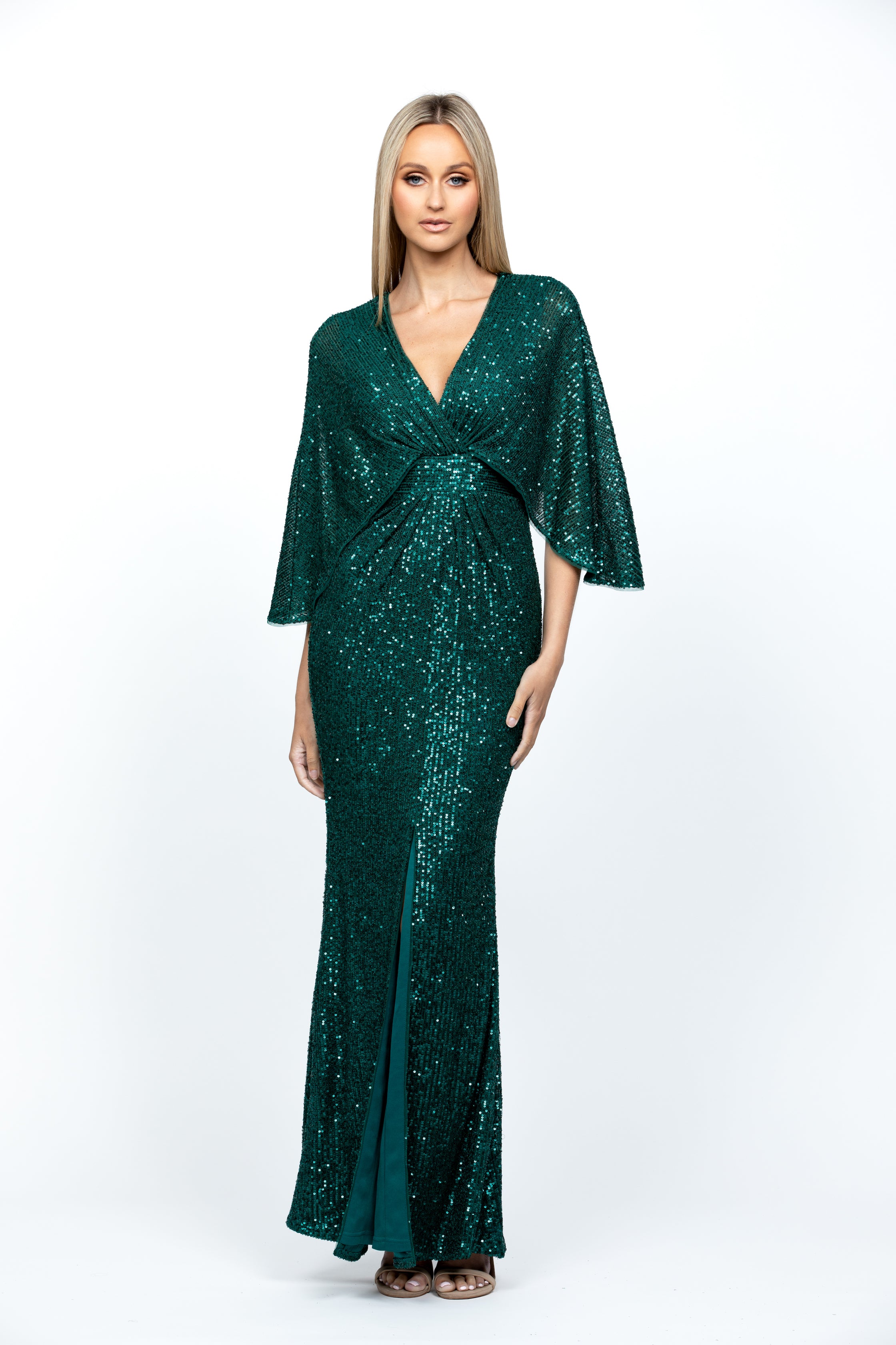 Oprah Cape Gown - Elegant Women's Formal Dress with Detachable Cape for Evening Gala, Red Carpet & Special Occasions