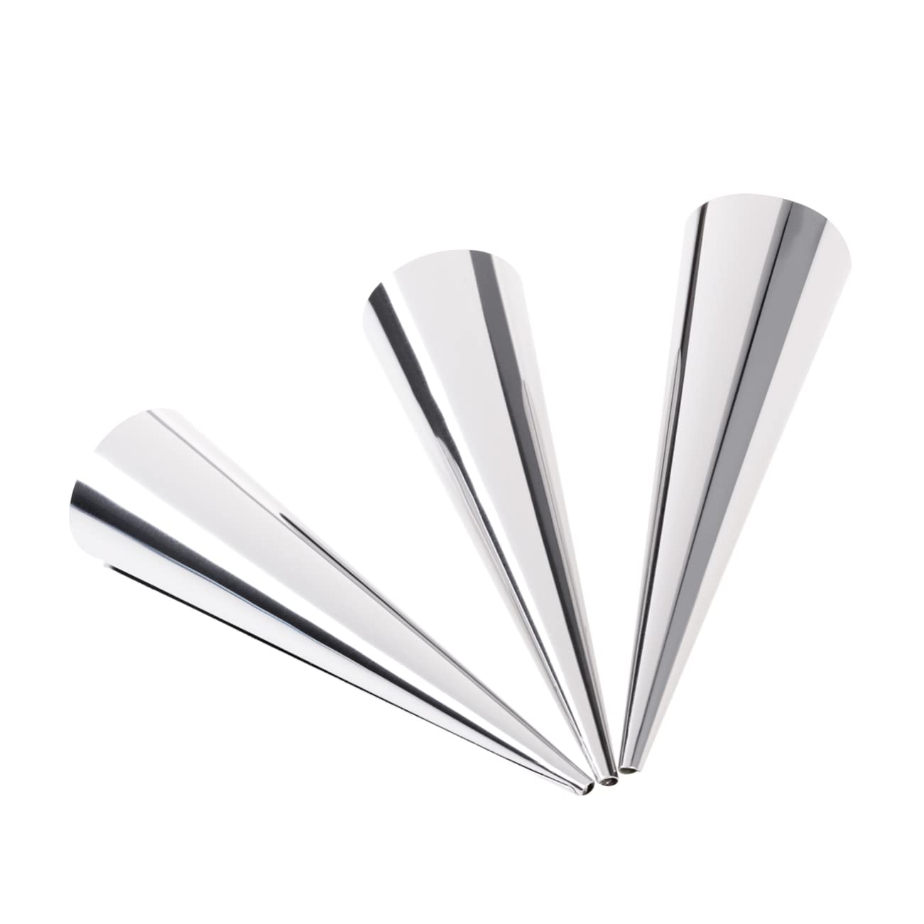 DECHOUS Stainless Steel Bread Cone Molds - Large Size Reusable Baking Pastry Shell Molds for Professional & Home Bakers | Perfect for Croissants, Eclairs, Cannoli & Dessert Presentation