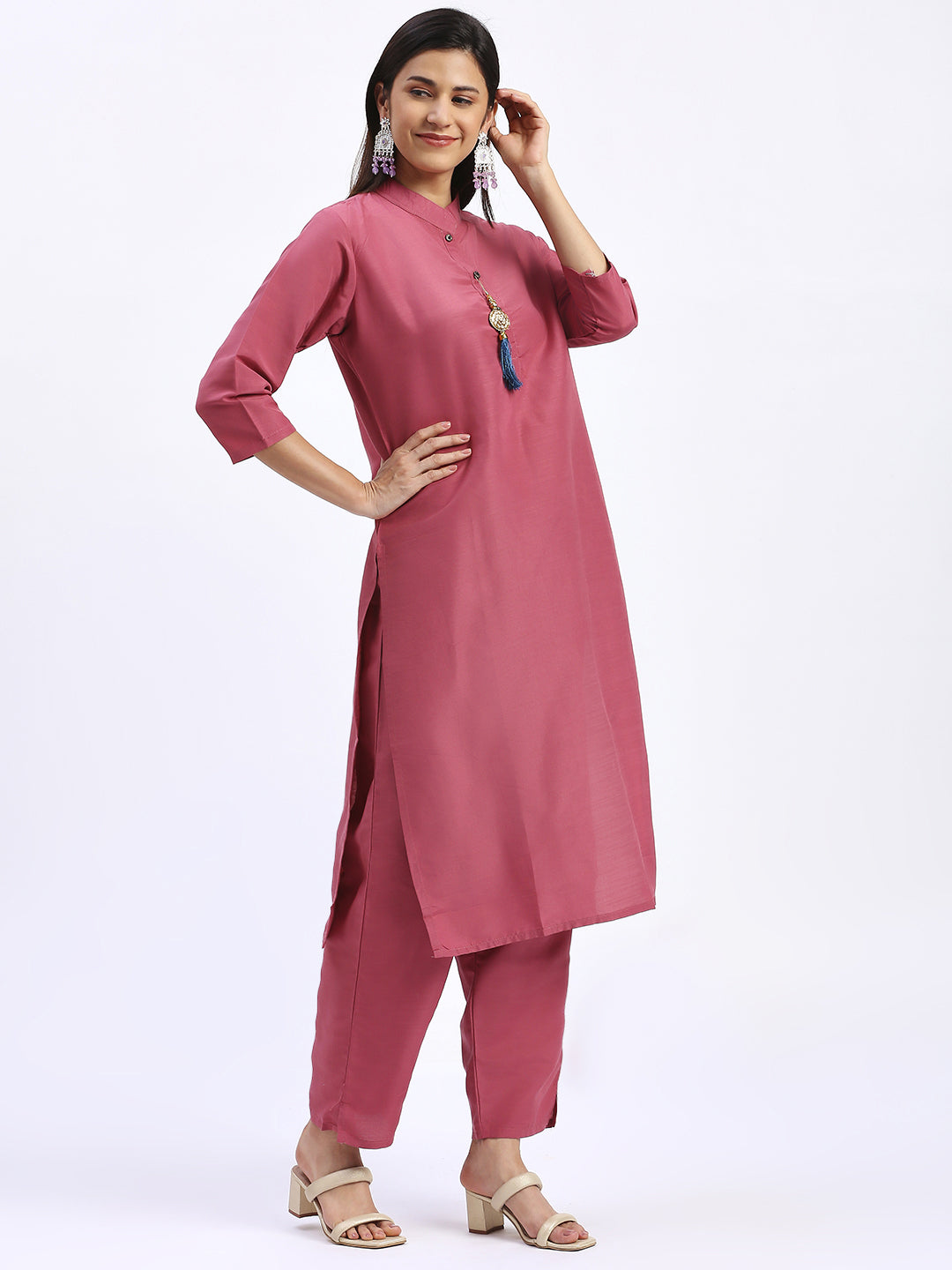 Elegant Baby Pink Designer Ready-Made Pant Suit with Printed Work - Perfect for Weddings, Parties & Special Occasions