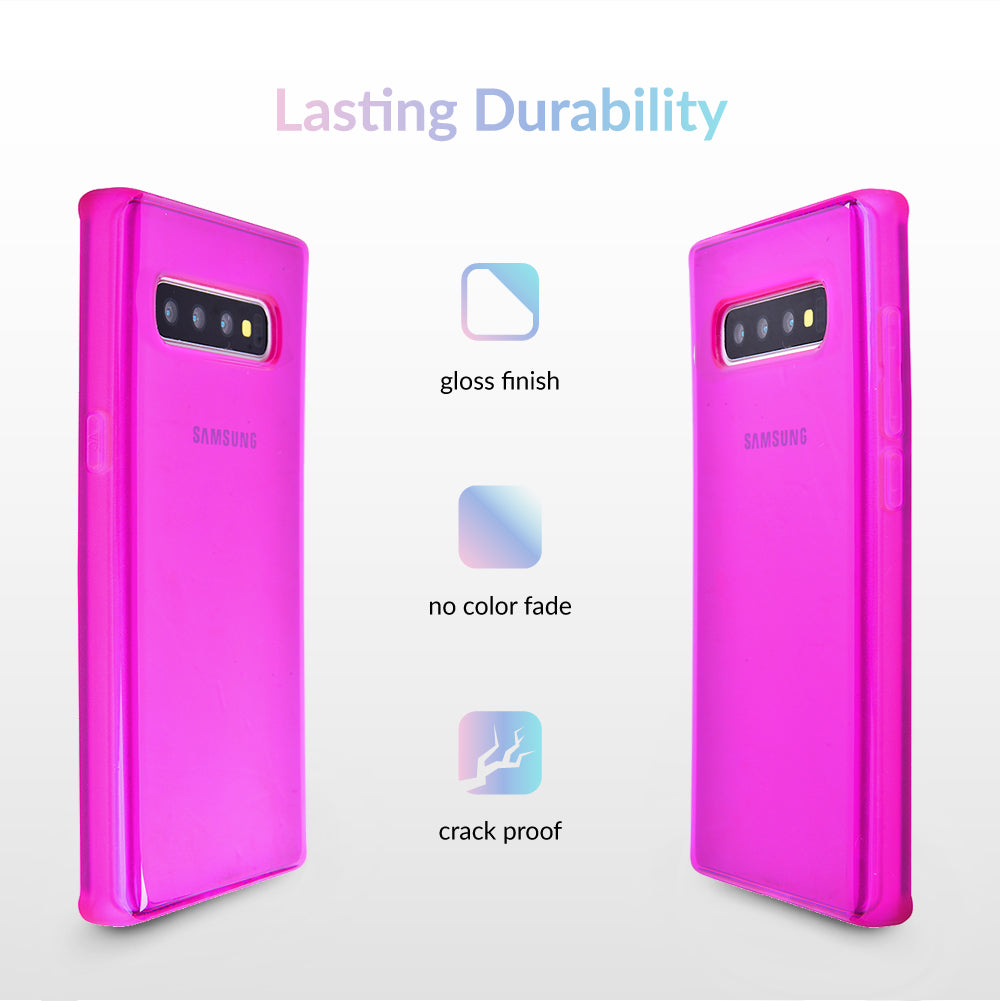 Neon Purple Clear Samsung Phone Case - Shockproof & Scratch-Resistant Protective Cover for Samsung Galaxy [Model] - Perfect for Everyday Use, Travel & Outdoor Activities