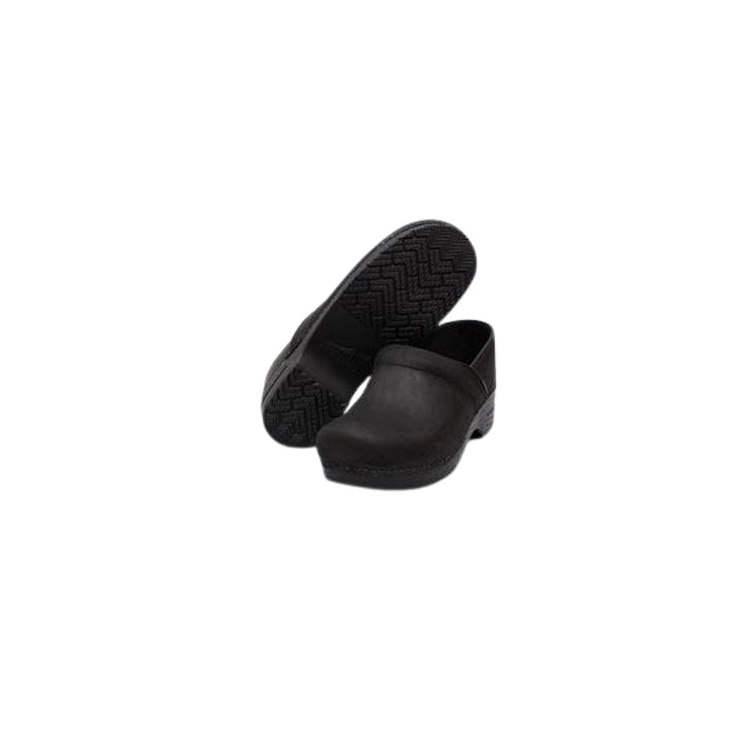 DANSKO Professional Men's Black Oiled Leather Clogs - Slip-Resistant Work Shoes for Nurses, Chefs & Healthcare Workers