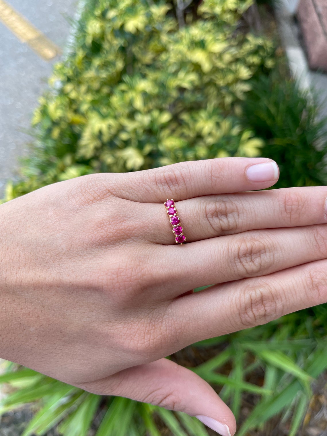 AAA+ High Fashion Rubellite Ring Band for Women - Elegant Gemstone Jewelry for Engagement, Wedding & Special Occasions