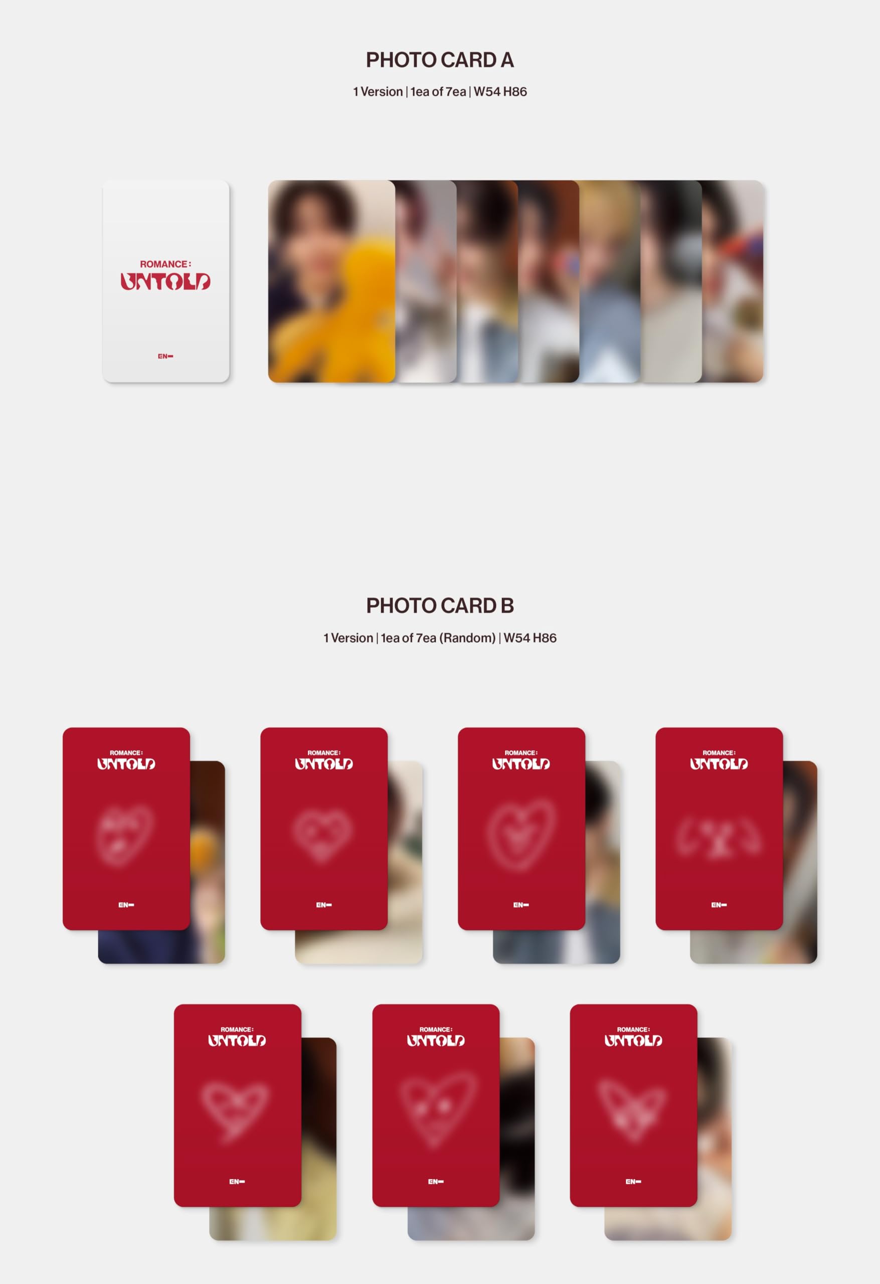 ENHYPEN ROMANCE : UNTOLD 2nd Full Album Standard 3 Versions + ENGENE 7 Versions Set - Kpop Merchandise | DHL Express Shipping | Perfect for Kpop Fans Collection & Gift Giving