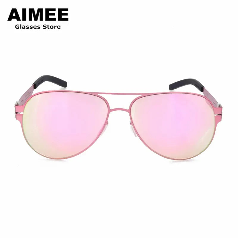 **Aimee Men's Polarized Sunglasses - Full Rim Oval Double Bridge Stainless Steel Frame - UV Protection for Driving, Fishing & Outdoor Activities (Model 6114)**
