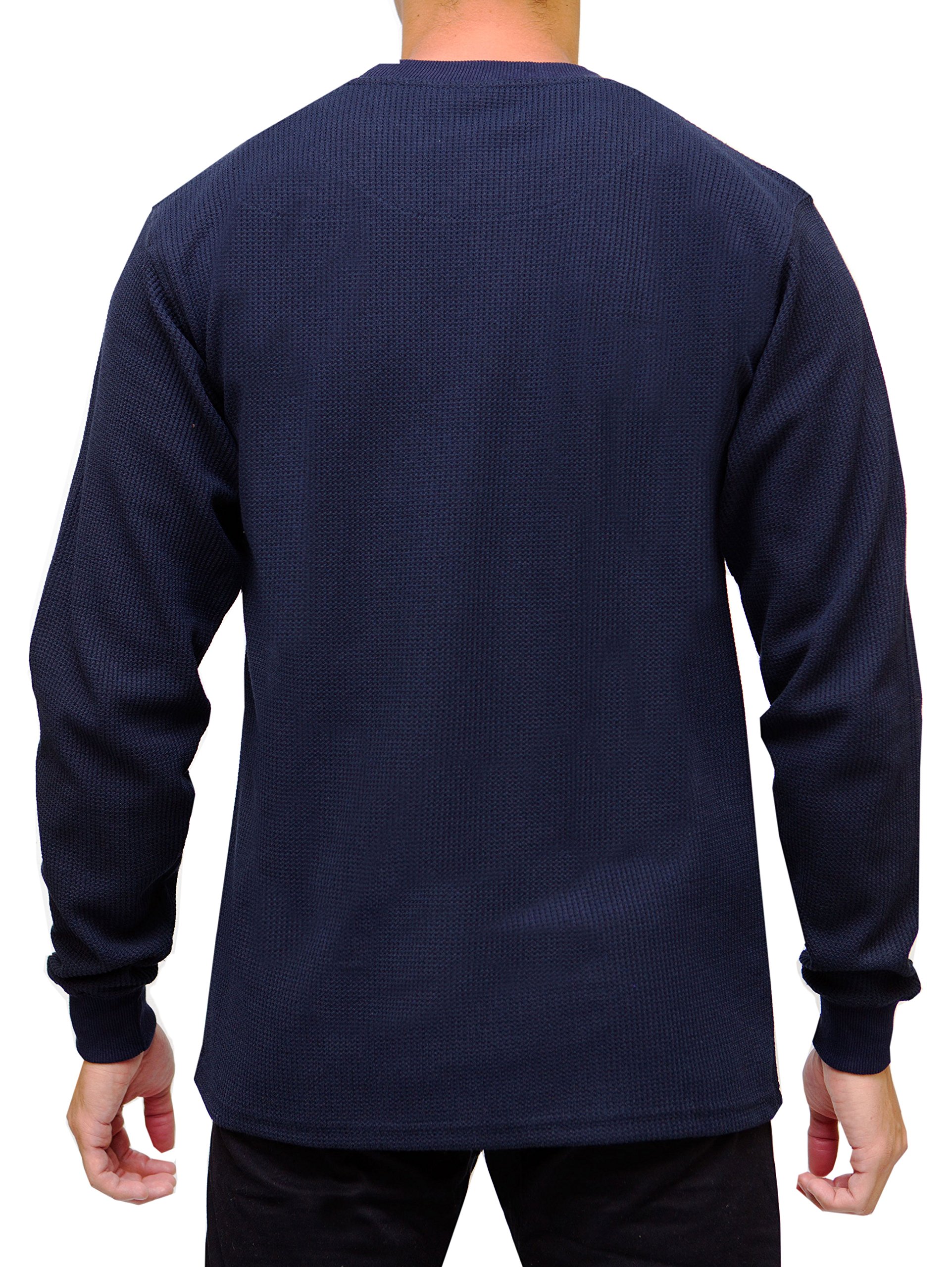 Heavyweight Men's Thermal Long Sleeve Shirt - Rugged Waffle Knit Fabric Crew Neck Top for Cold Weather | Perfect for Winter Layering, Outdoor Work & Casual Wear