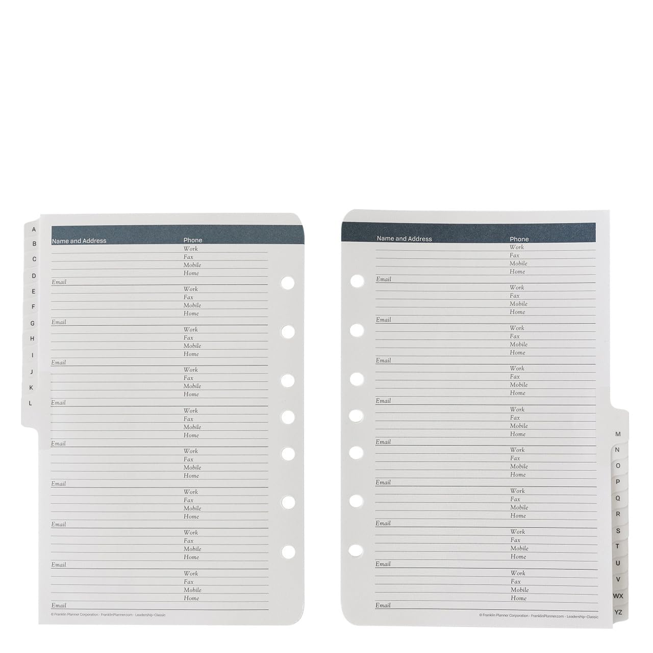 FranklinCovey Leadership Address-Phone Tabs (Classic) - Premium Organizer for Business Professionals | Perfect for Office, Home & Travel Use