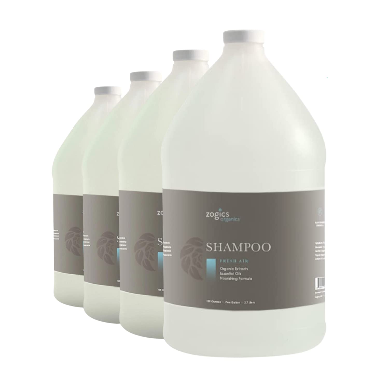 Organic Shampoo for Women & Men - Zogics Hydrating Hair Shampoo with Aloe Vera, Avocado & Calendula Oil | Sulfate-Free, Natural Ingredients | Fresh Air Scent (4 Gallon Case) - Perfect for Salons, Spas & Eco-Conscious Homes