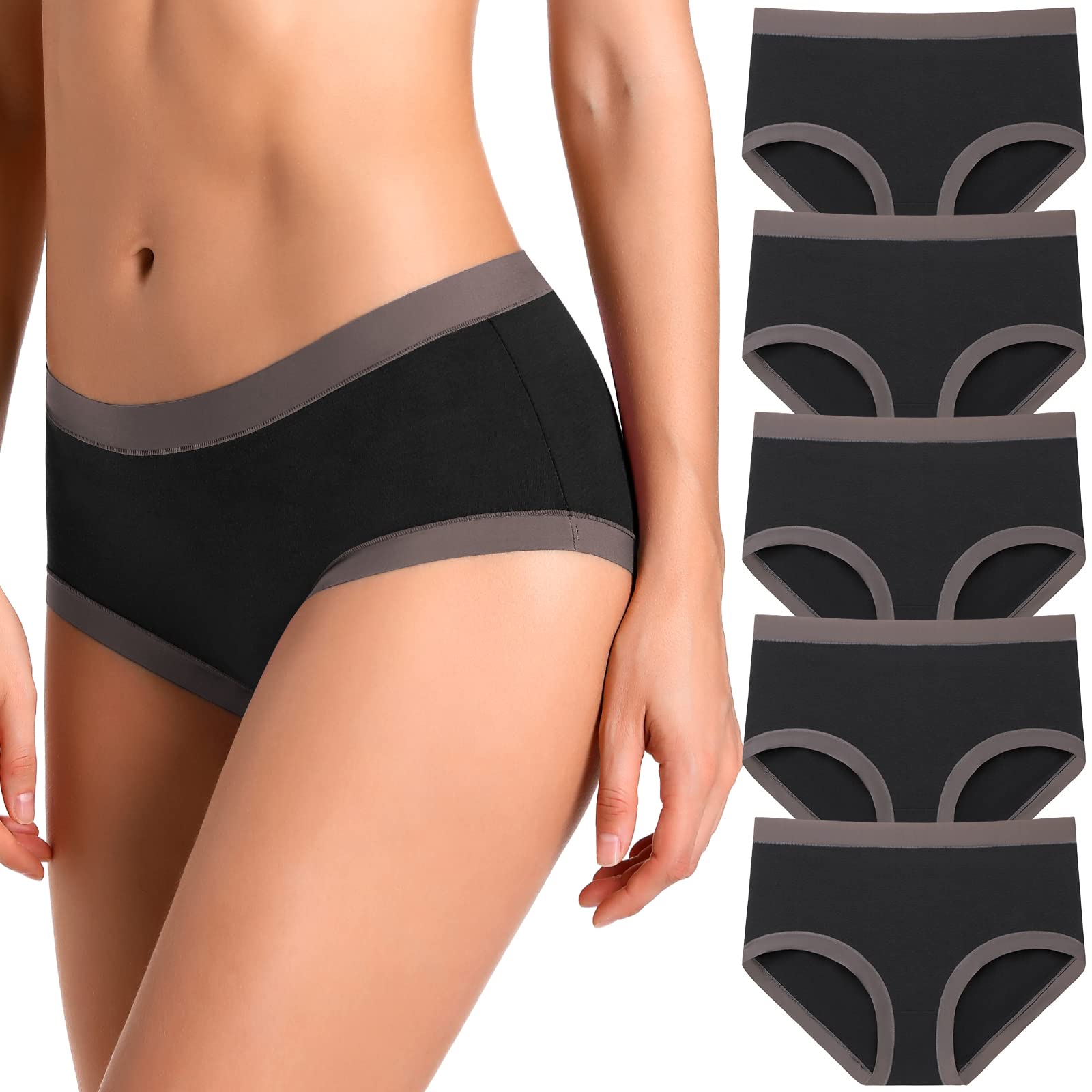 Women's Cotton Underwear 5-Pack - Seamless Soft Full Coverage Hipster Panties | Breathable Stretch Briefs for Everyday Comfort & Lounge Wear