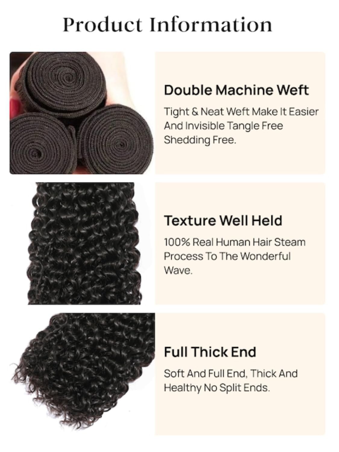Nadula 100% Unprocessed Virgin Malaysian Curly Human Hair Weave 3 Bundles (26/24/22 Inches) - Jerry Curly Human Hair Extensions for Women, Natural Black/Brown/Blonde | Perfect for Daily Wear, Parties & Special Occasions