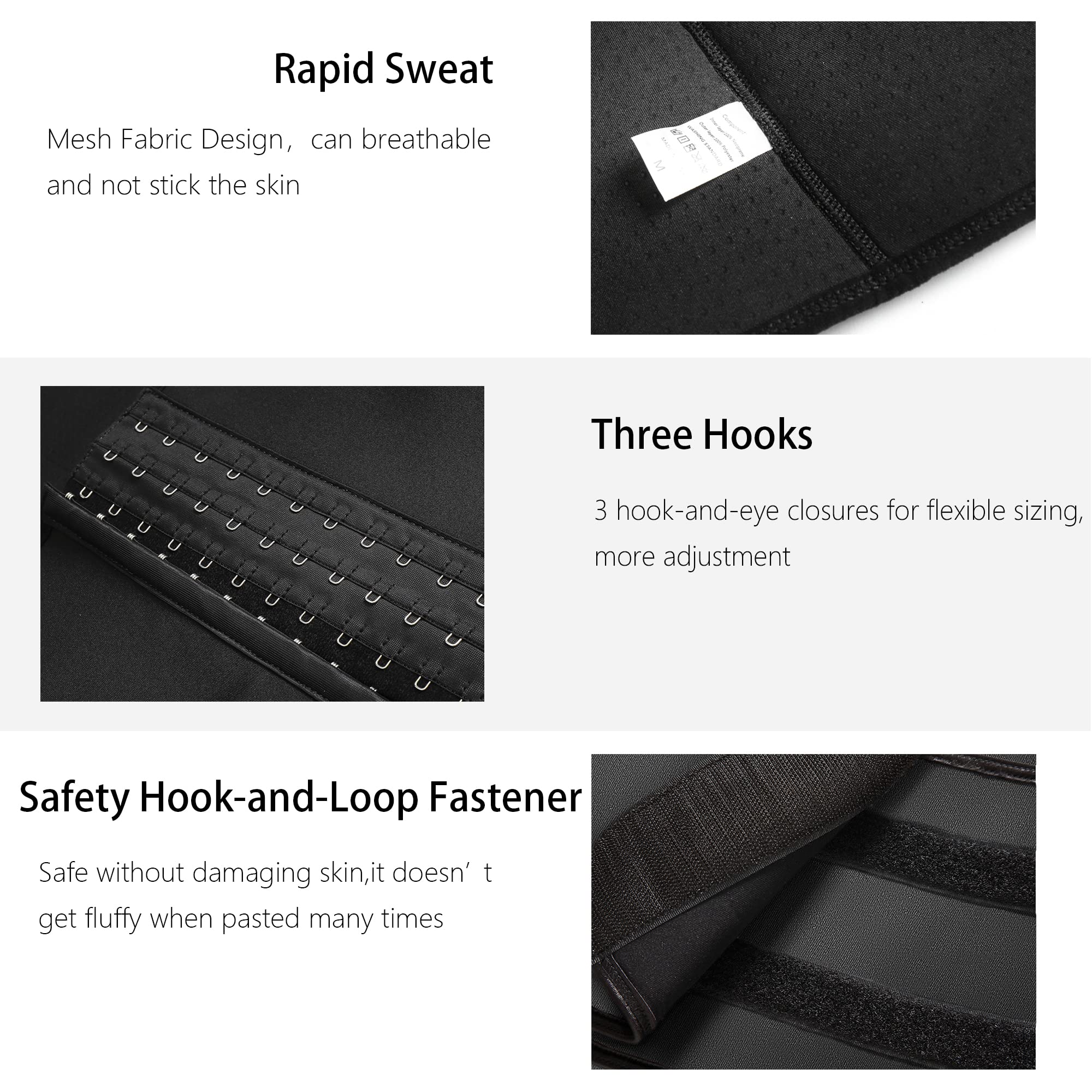 HOPLYNN Neoprene Sauna Waist Trainer for Women - Tummy Control Corset, Waist Cincher Body Shaper Vest - Perfect for Workout, Weight Loss & Postpartum Recovery