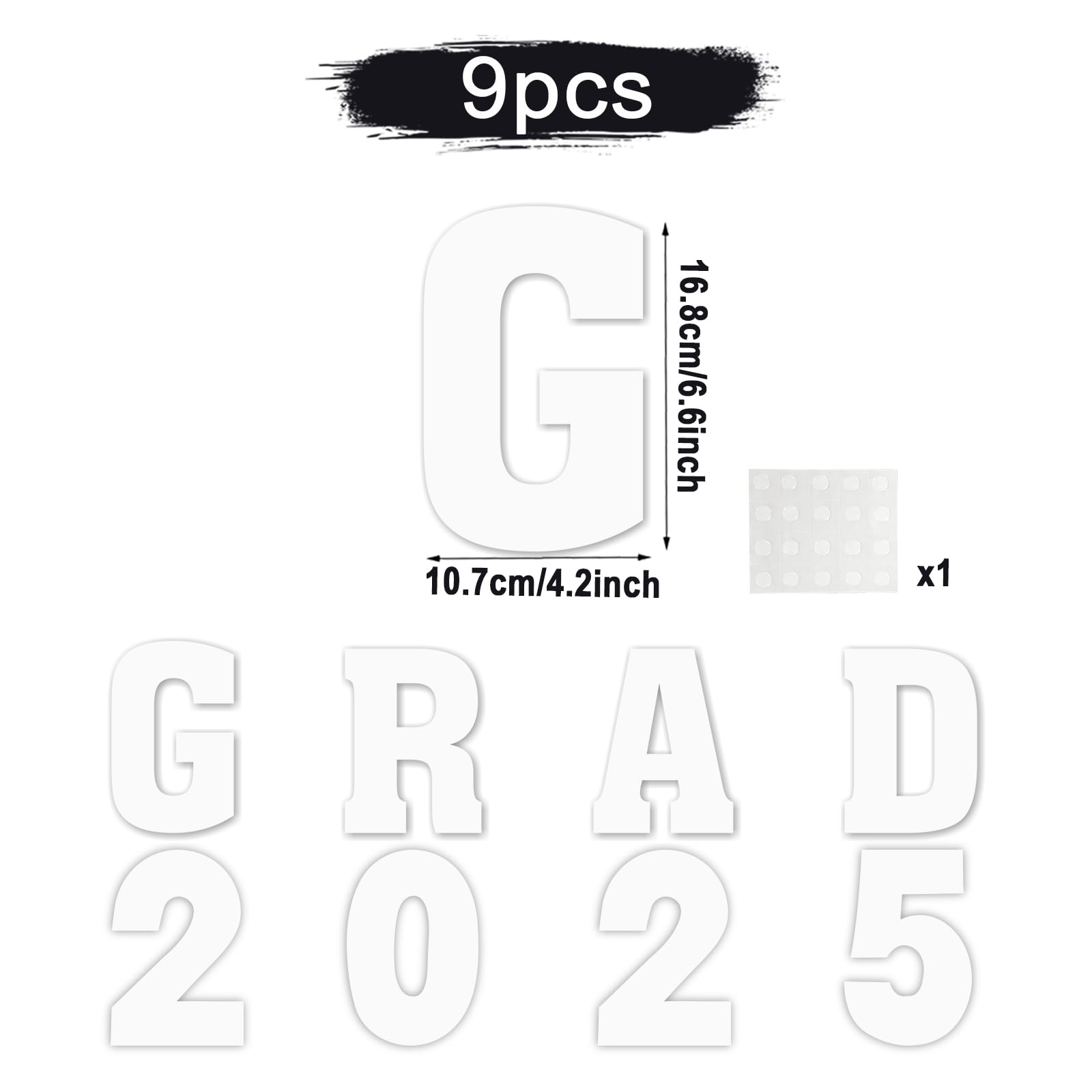 2025 Graduation Party Decorations - 4pcs White Balloon Boxes with GRAD Letters for Preschool, Kindergarten, High School & College Graduation Celebrations - Perfect for Graduation Ceremonies, Photo Backdrops & Party Decor