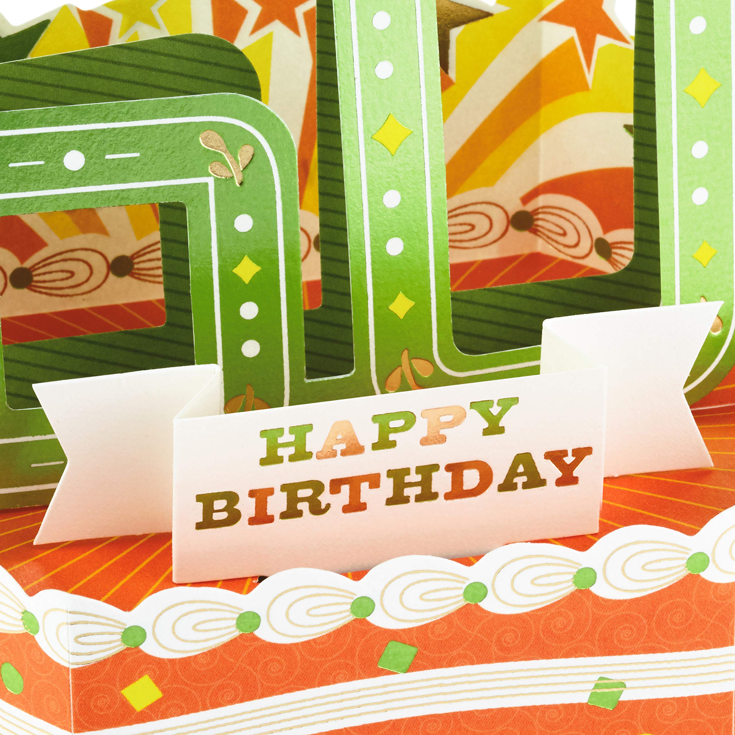 Hallmark Paper Wonder 60th Birthday Pop Up Greeting Card - Elegant 3D Design for Milestone Celebrations | Perfect for Retirement Parties, Golden Anniversaries & Special Birthday Wishes