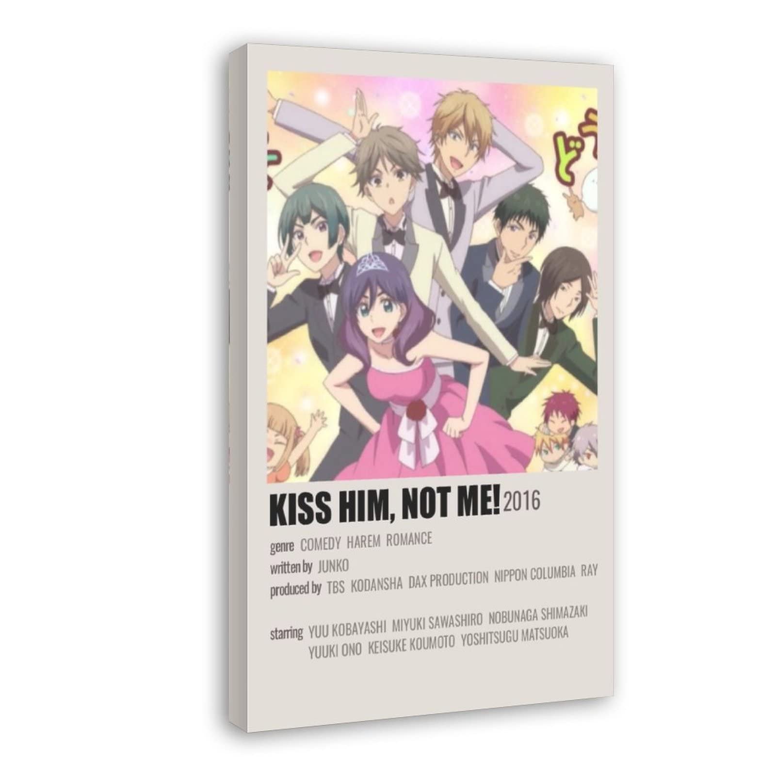 Anime Wall Art Decor - Kiss Him Not Me Canvas Poster Print (24x36 Inch, 60x90cm) for Bedroom & Living Room Aesthetic | Frame-Style Painting for Anime Fans & Home Decor