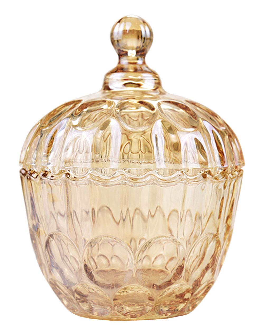 FUYU Pineapple Shaped Glass Candy Jar with Lid - Elegant Wedding Candy Storage, Crystal Clear Food Container for Parties, Home Decor & Gift Giving