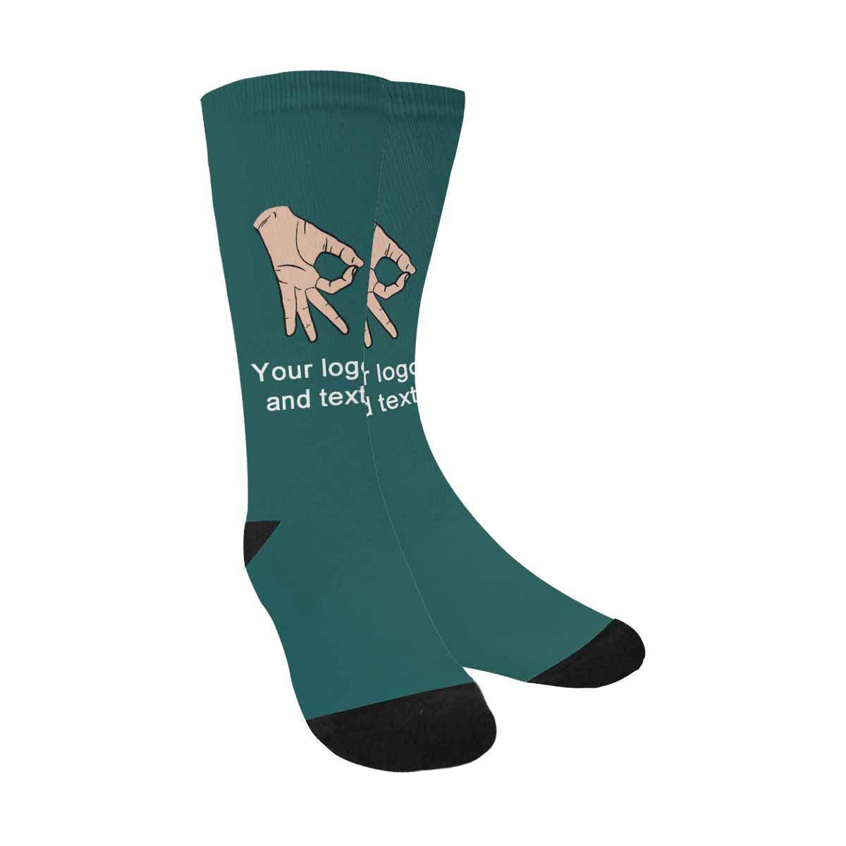 Custom Personalized Soft Crew Socks with Face Logo & Text - Black Unisex Socks for Women & Men - Perfect for Gifts, Couples Matching & Everyday Comfort