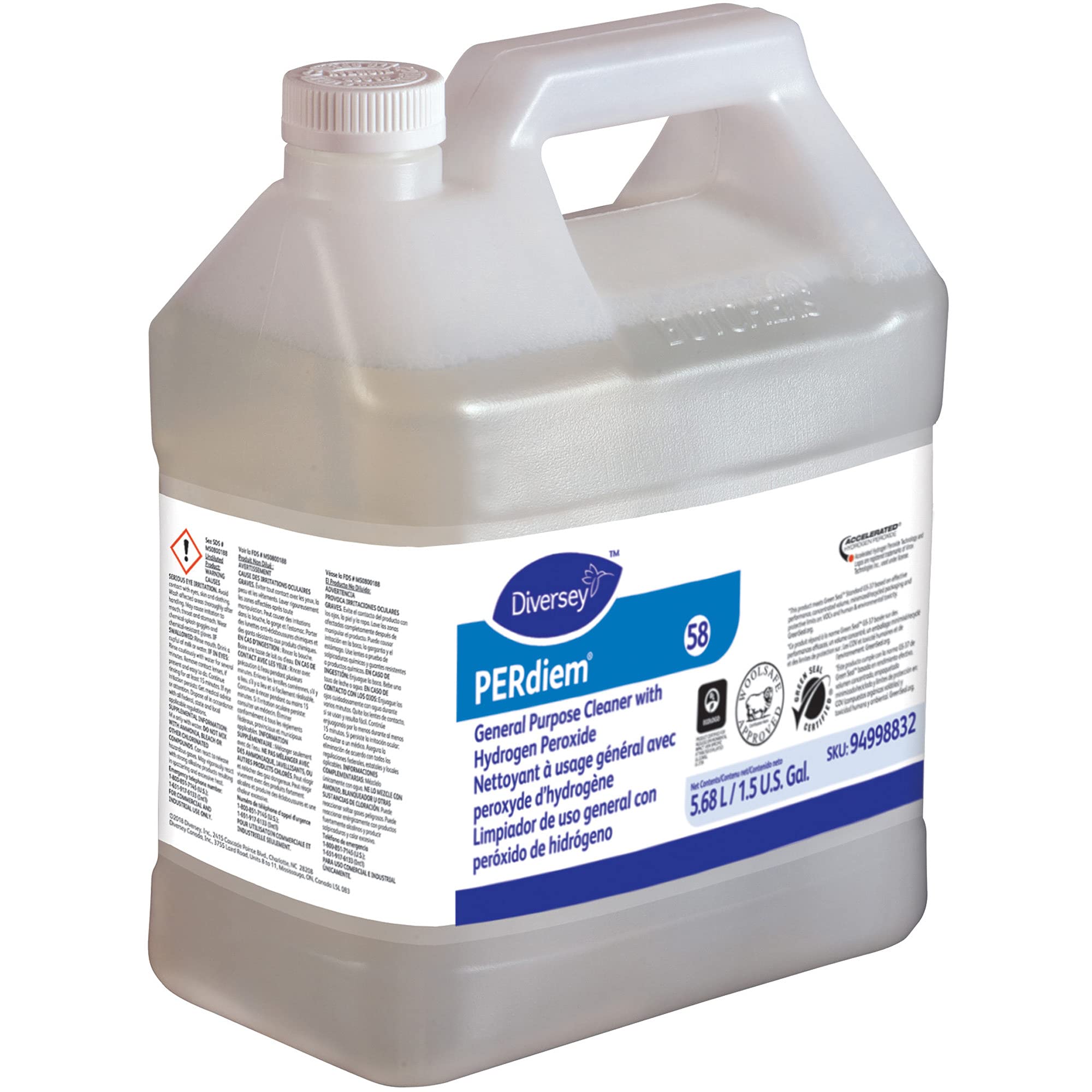 Diversey PERdiem General Purpose Cleaner - Multi-Surface Disinfectant for Hospitals, Offices & Homes | Eco-Friendly & Effective Cleaning Solution