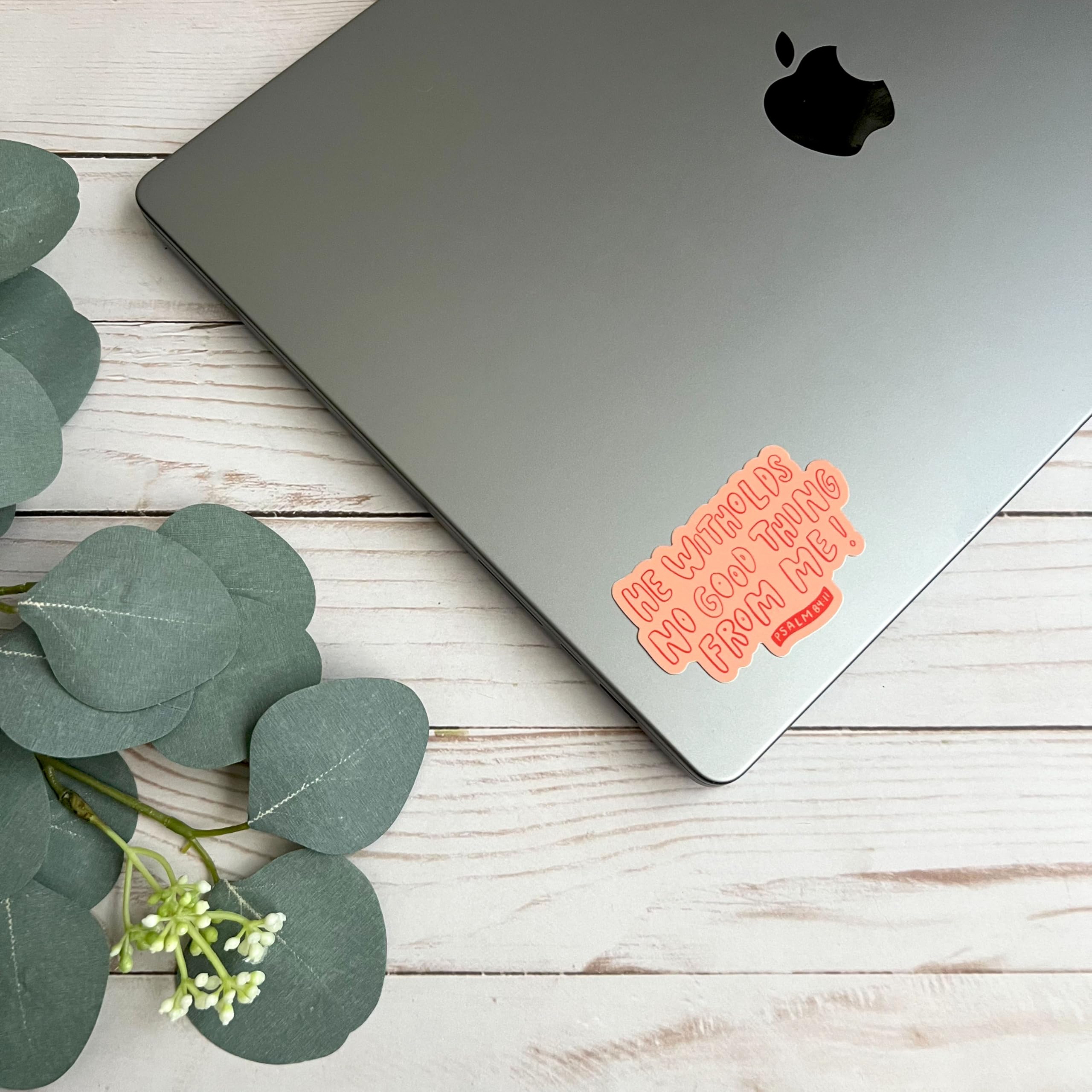 Bible Verse Stickers - Faith Stickers with 'He Withholds No Good Thing' Psalm 84:11 - Waterproof Religious Decals for Journals, Bibles, Laptops & Gift Giving
