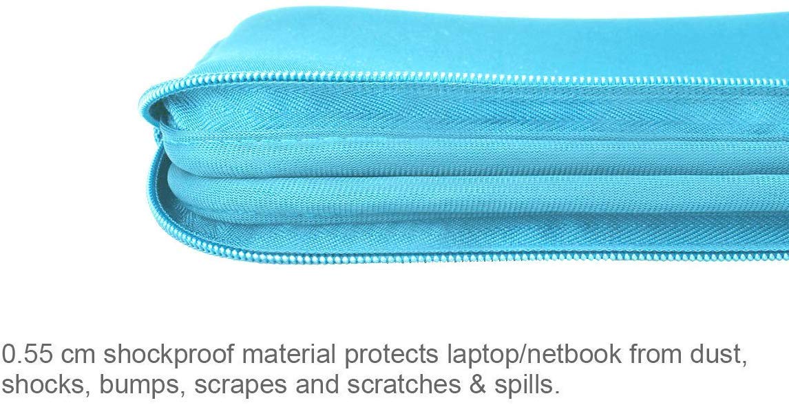 Waterproof Neoprene Laptop Sleeve Case for MacBook Air 11.6-12 Inch, Chromebook, HP, Dell, Lenovo, Asus & Acer - Lightweight Protective Cover for Travel, School & Office - Baby Blue