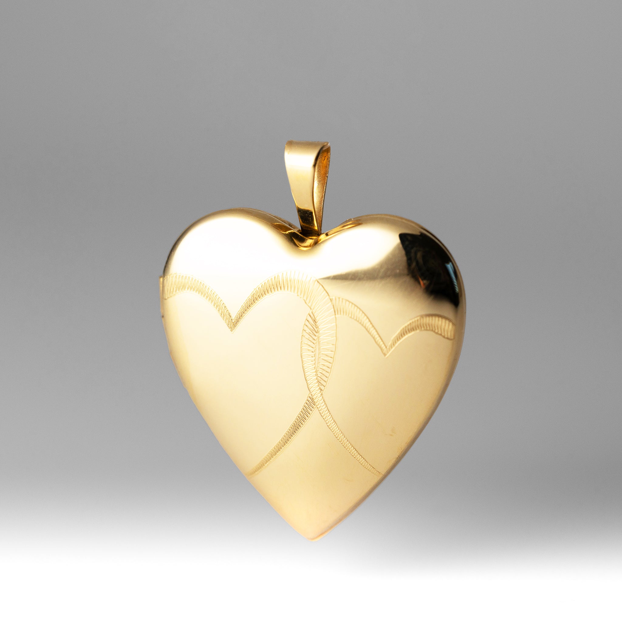 Gold Heart Locket Pendant with Engraved Design - PT0621 for Women, Gift for Valentine's Day, Anniversary, Birthday & Special Occasions