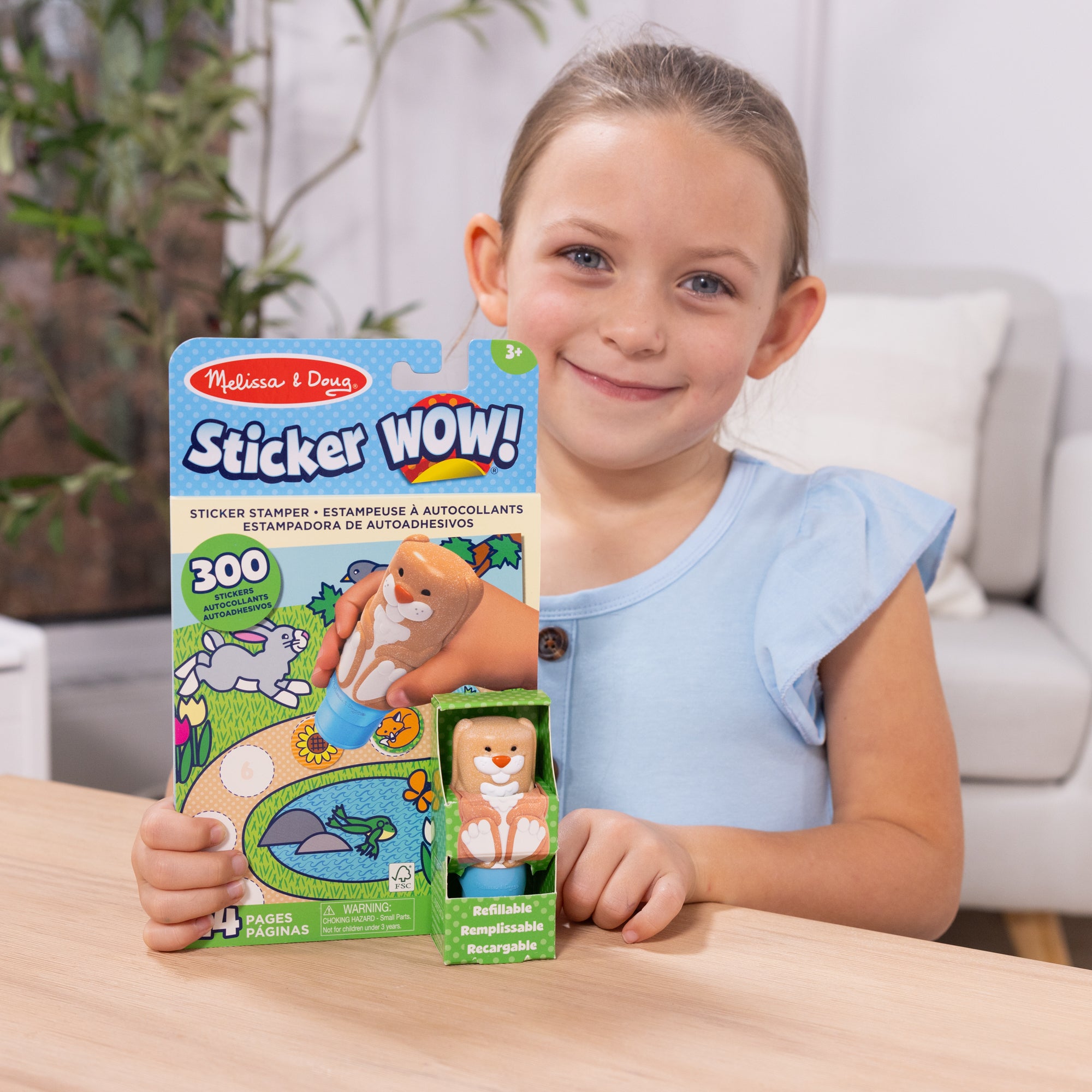 WOW!™ Bunny Sticker Bundle - Activity Pad, Sticker Stamper & 200 Refill Stickers | Fun Learning & Creative Play for Kids | Perfect for Travel, Birthday Gifts & Classroom Activities