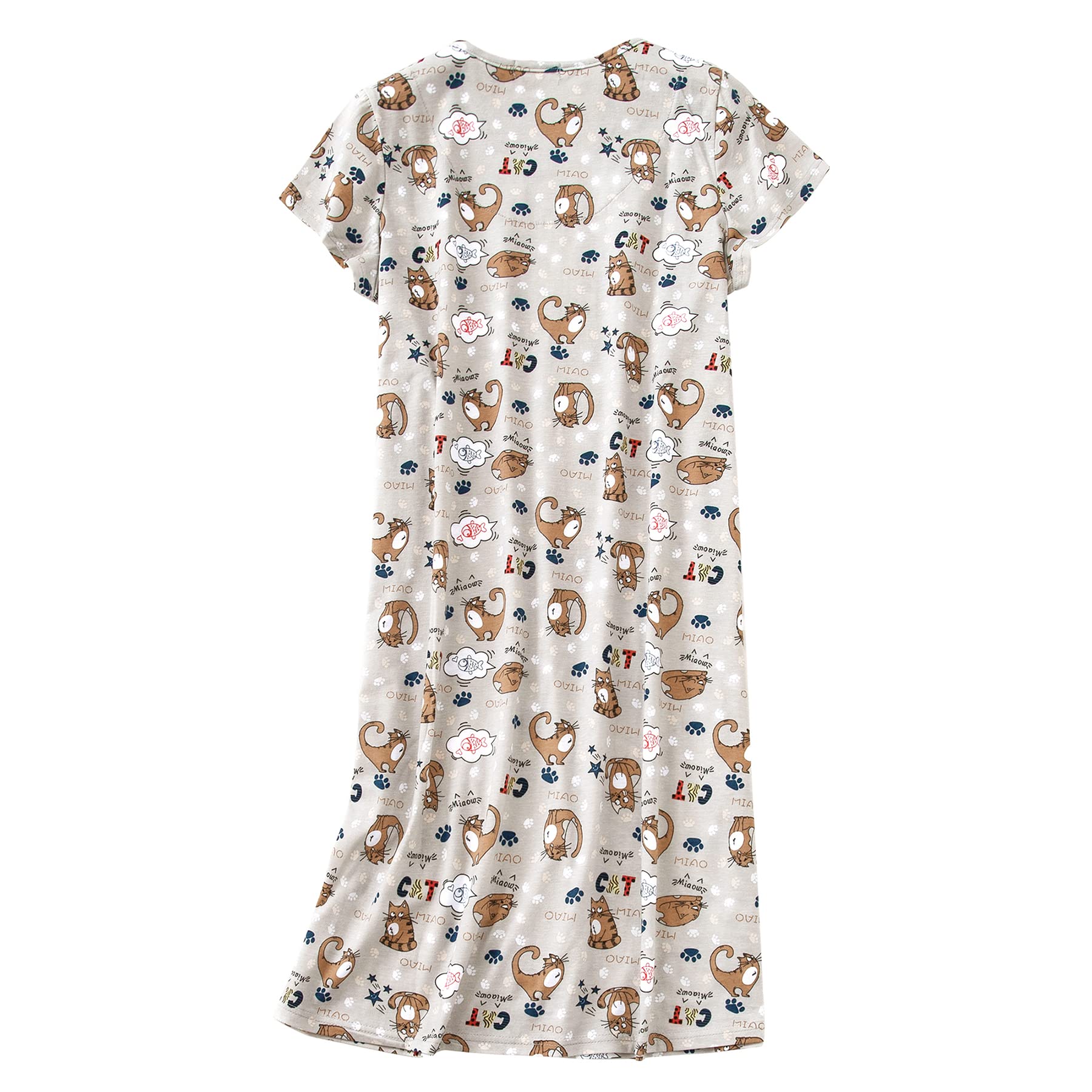 Zando Women's Cotton Nightgowns - Soft & Comfortable Sleepwear for Adults, Long Sleeve Night Gowns for Relaxing at Home or Sleeping