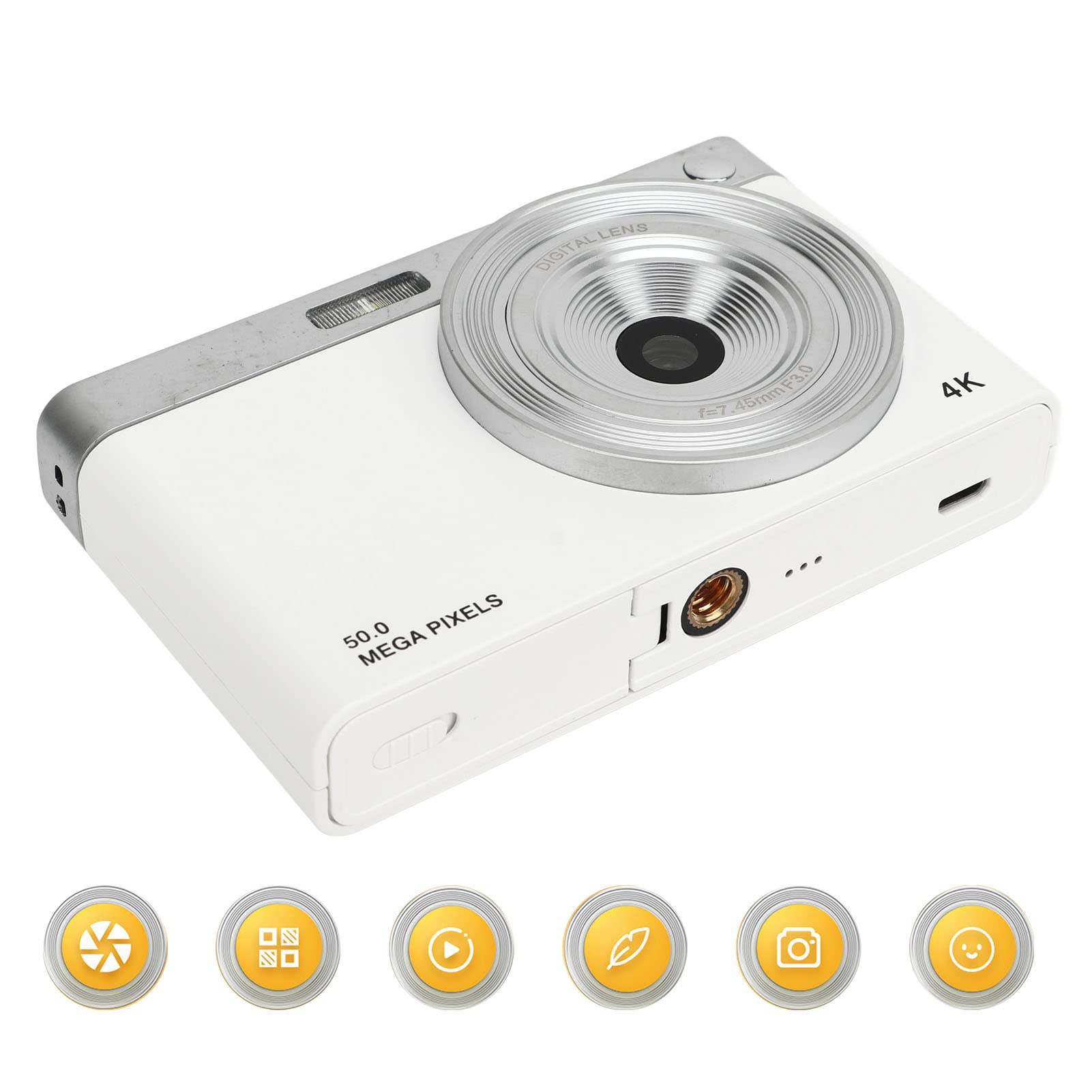 4K Digital Camera with 50MP & 1080P HD - 16x Zoom Anti-Shake Vlogging Camera | Compact & Portable Travel Camera for YouTube, Blogging & Outdoor Photography