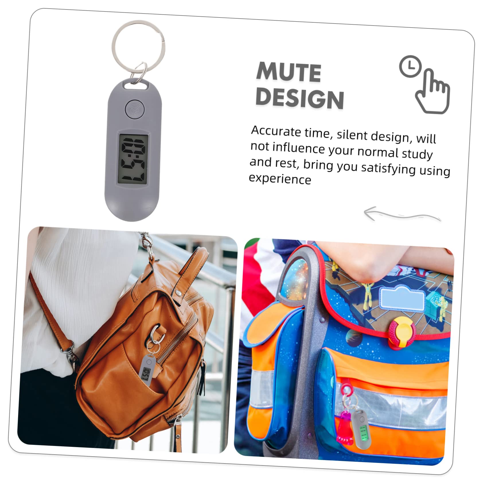 NULYLU 3-Pack Digital Keychain Watch with Carabiner Clip - Waterproof Electronic Key Fob Watch for Students, Kids & Outdoor Activities - Perfect for Backpacks, Keys & Hiking Gear