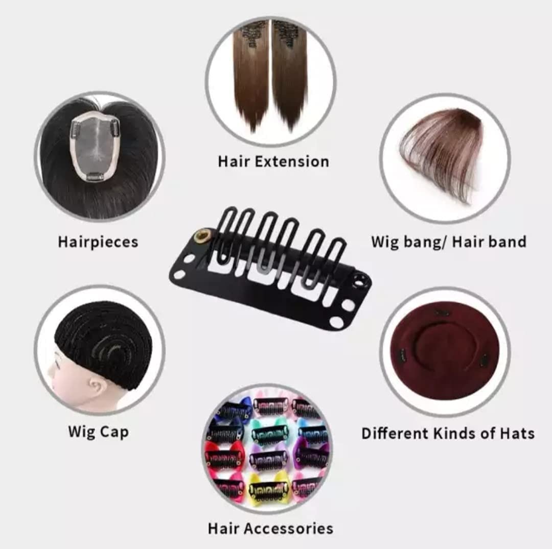 Premium Human Hair Monofilament Base Full Head Wigs for Men - Natural Looking Toupee & Hair Patches for Men & Boys with Extension Clips (Set of 12) - Perfect for Daily Wear, Cosplay & Hair Loss Solutions