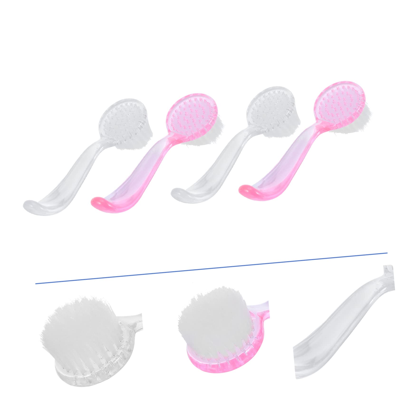 DOITOOL 12-Piece Nail Brush Set - Dust Brush, Fingernail Cleaner, Toe Scrubber, Manicure Brush & Shoe Shine Brush - Perfect for Home Salon, Pedicure, Nail Art & Foot Care (Plastic Round Handle)
