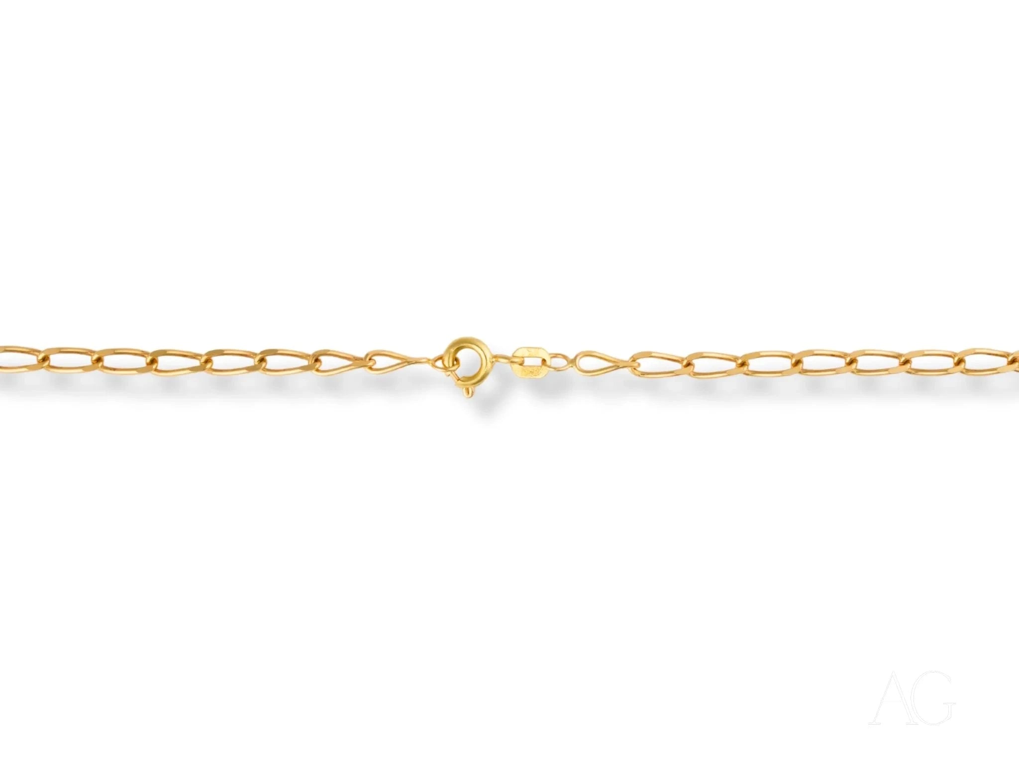 18K Yellow Gold Classic Link Chain Necklace for Women - Elegant & Timeless Jewelry for Everyday Wear, Parties & Special Occasions