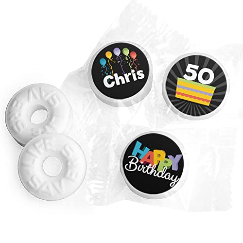 Personalized Birthday LifeSavers Mints - Custom Black Candy (320 Count) - Perfect for Party Favors, Wedding Gifts & Corporate Events
