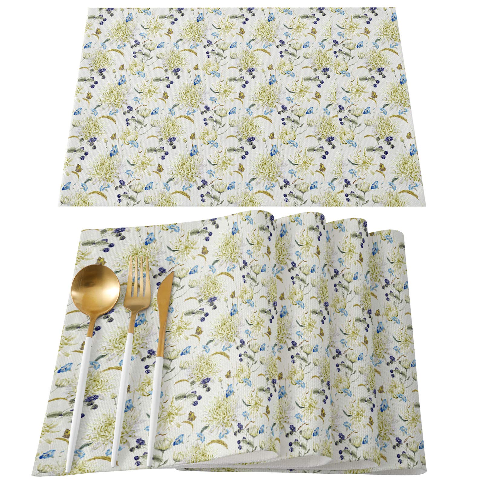 Ldtrchee Washable Placemats Set of 6 - 13