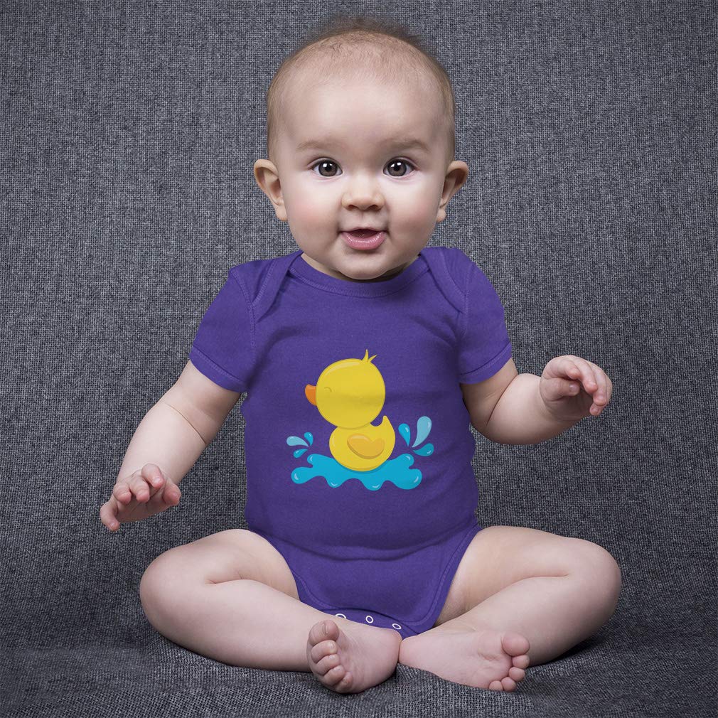 Funny Striped Baby Bodysuit with Duck - Cute Swimwear for Boys & Girls